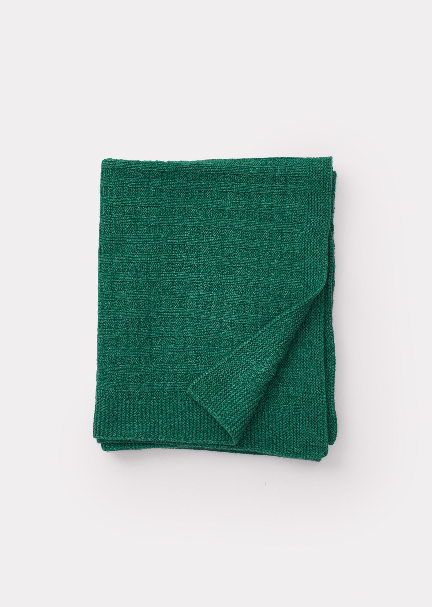 SMALL KNIT BLANKET SEA GREEN