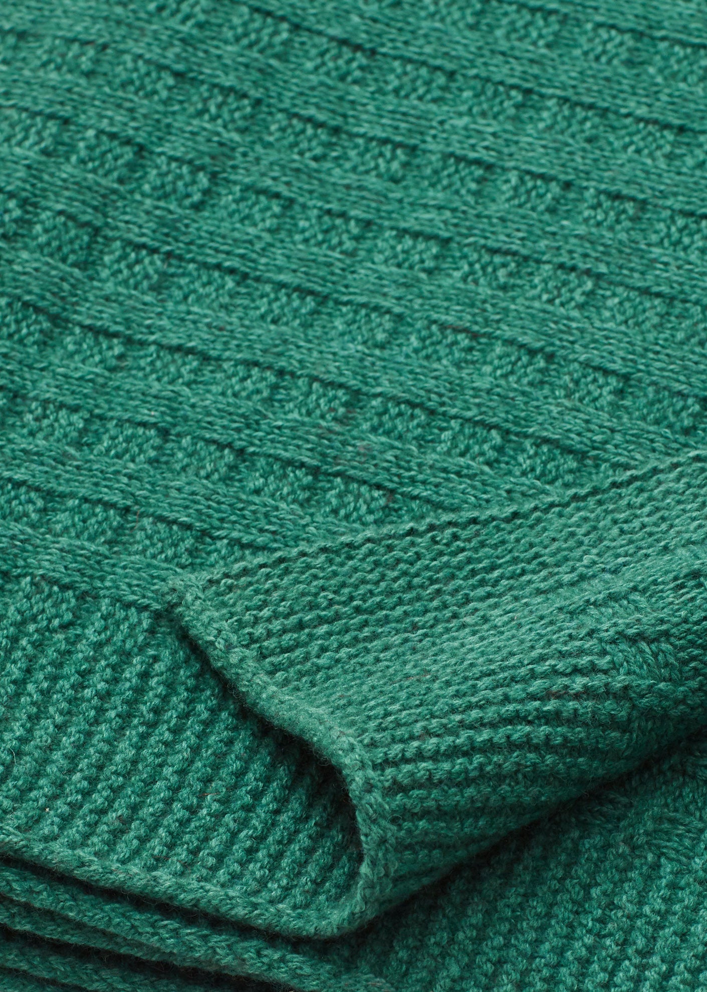 LARGE KNIT BLANKET SEA GREEN