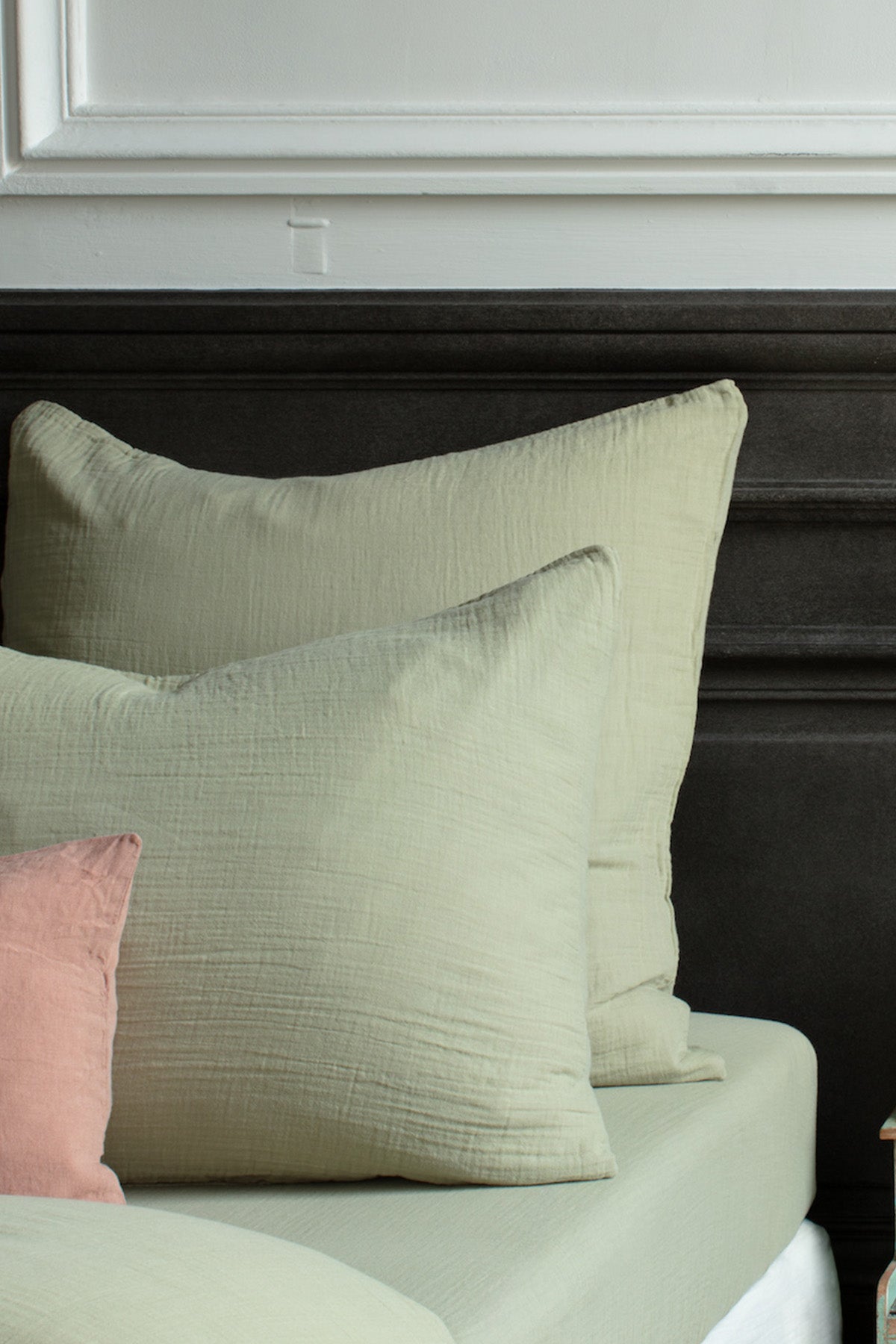 PILLOW COVER 65 X 65 - MERCI - VERT 77 RUE DE VARENNE