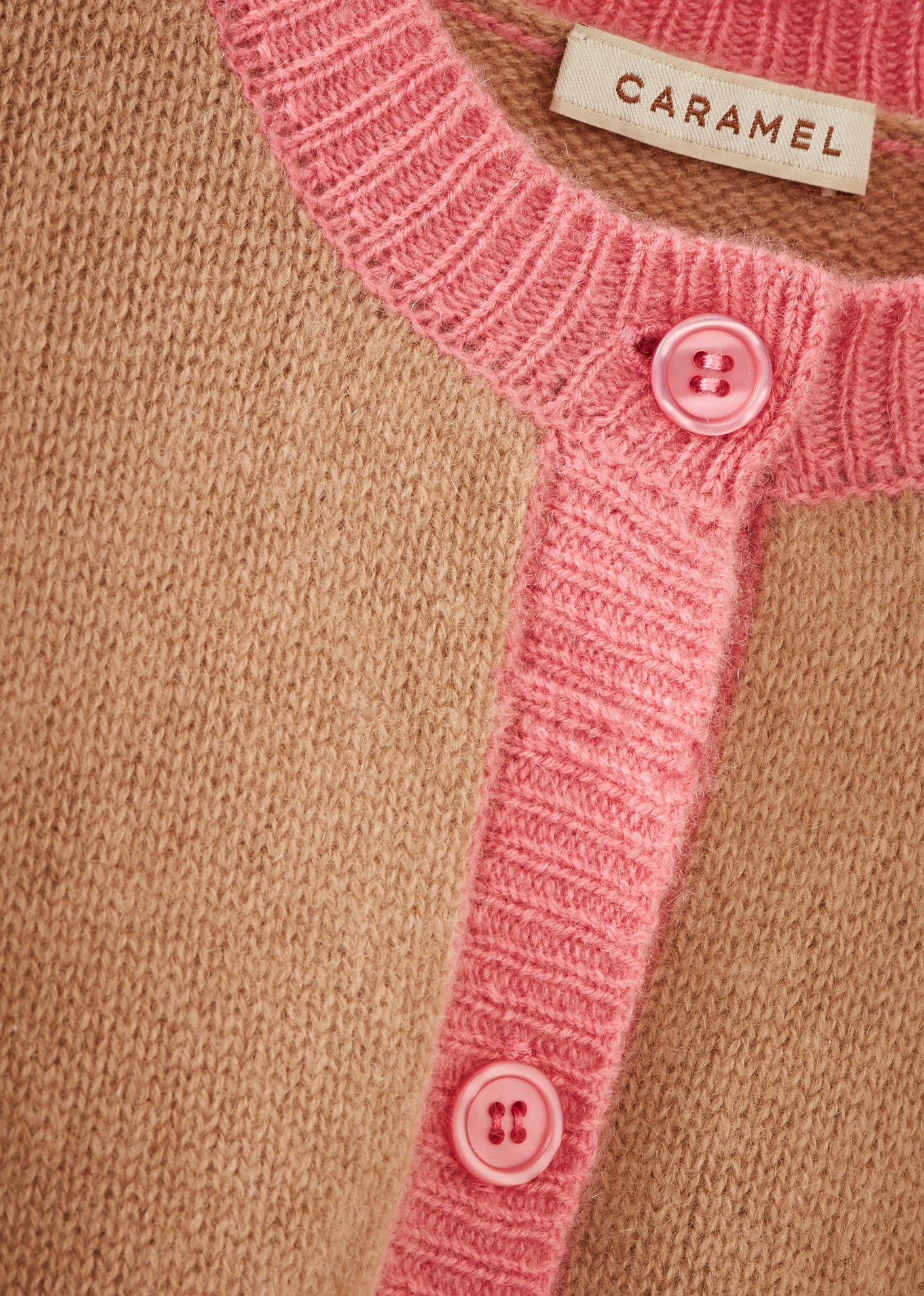 ANISE CARDIGAN- CAMEL/PINK