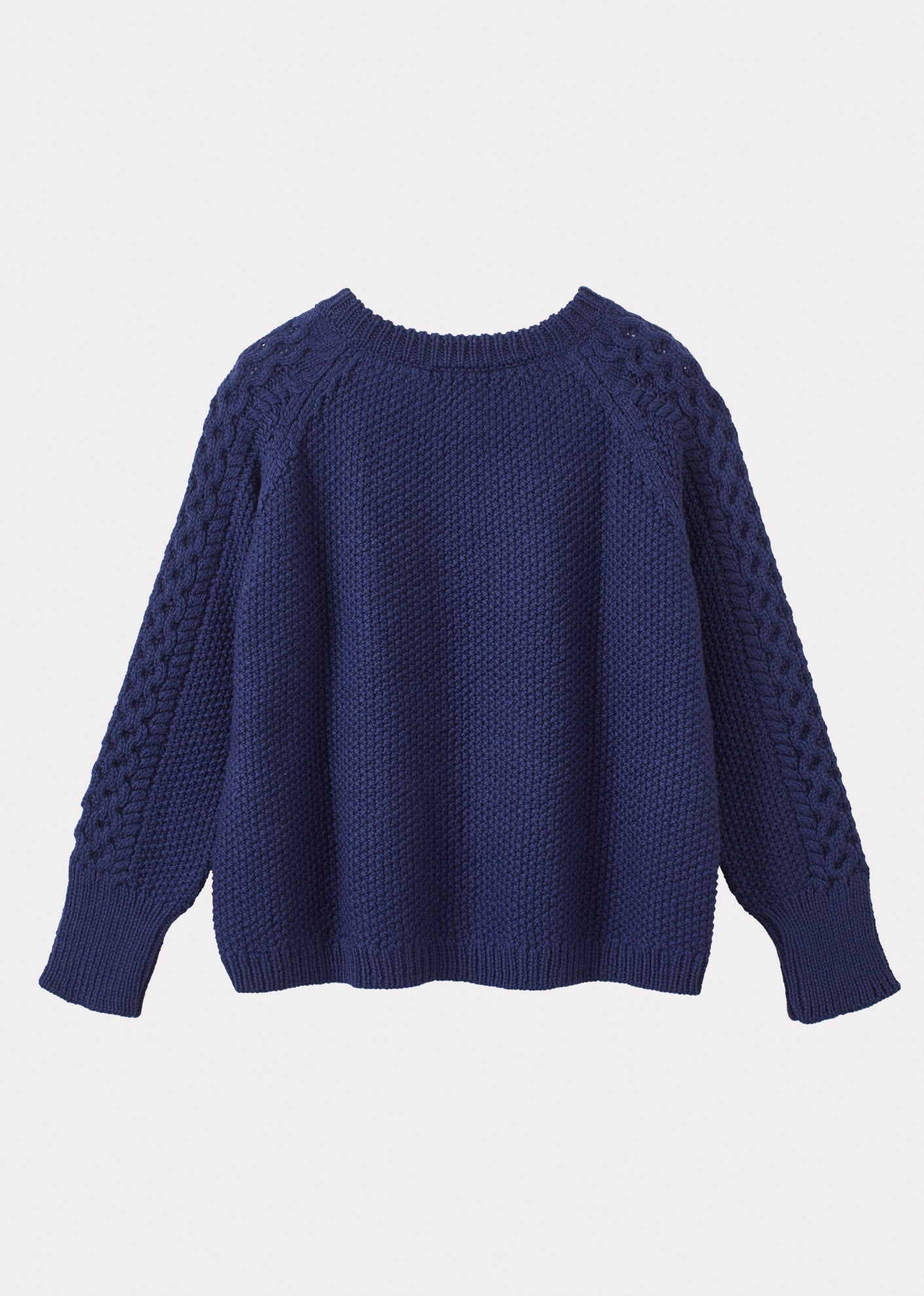 ARAN WOMENS JUMPER - DENIM BLUE 2