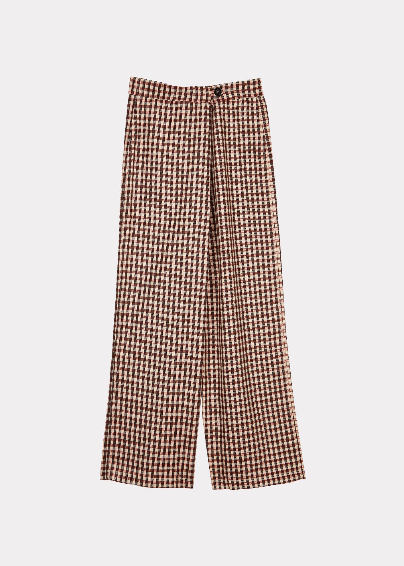 WOMAN WRAP TROUSER - BROWN/CREAM CHECK