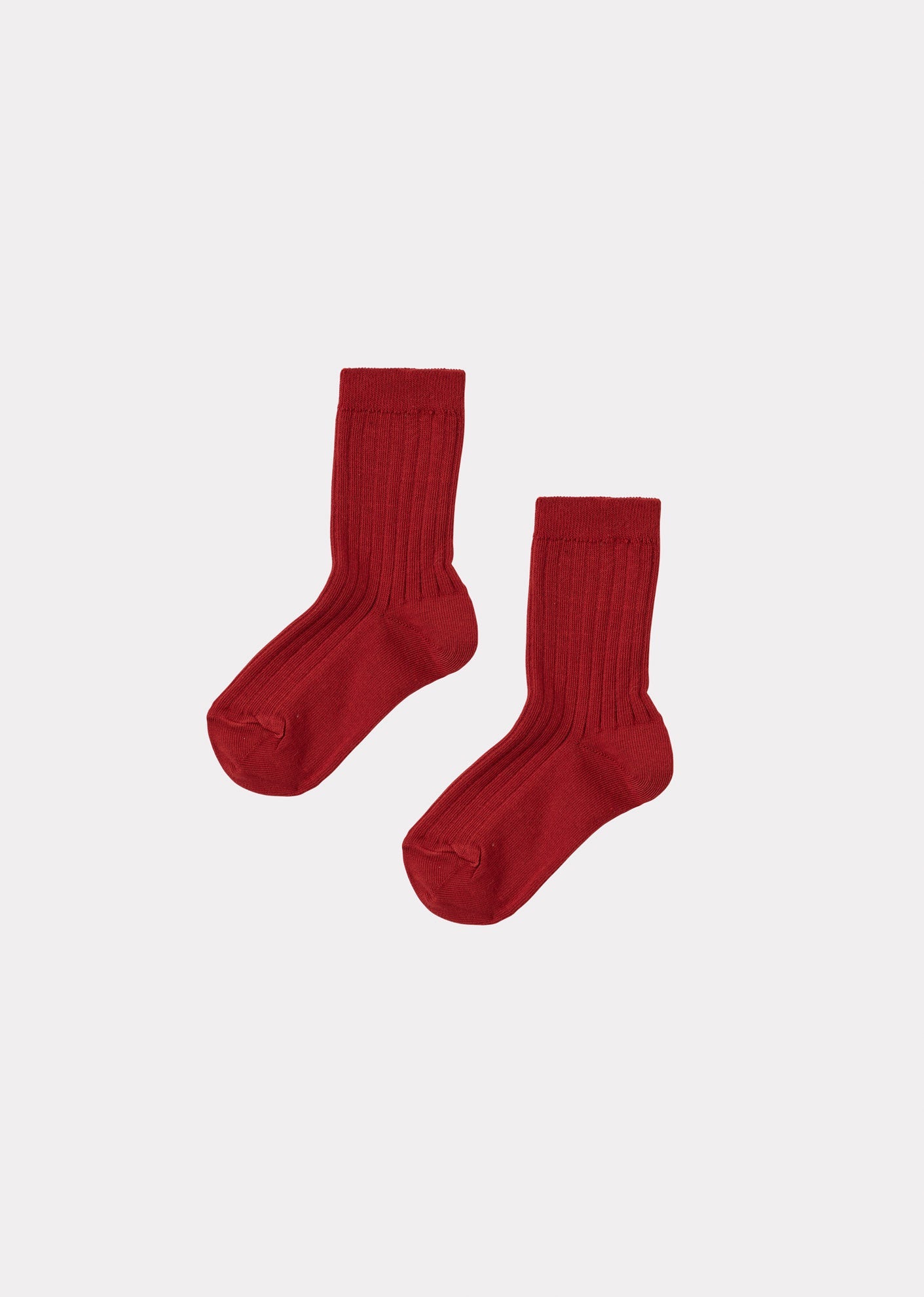 CHILD RIB ANKLE SOCKS - BRIQUE
