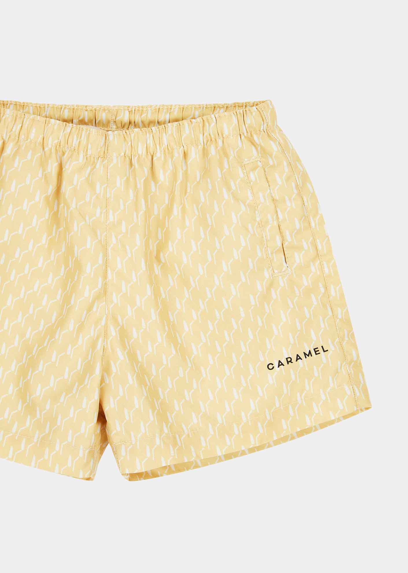 KOHLRABI BOYS SWIM SHORT - BUTTERCUP GEO PRINT 3