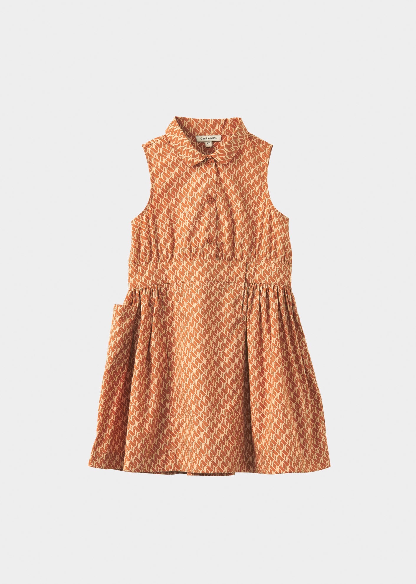 PENGUIN DRESS - APRICOT GEO PRINT