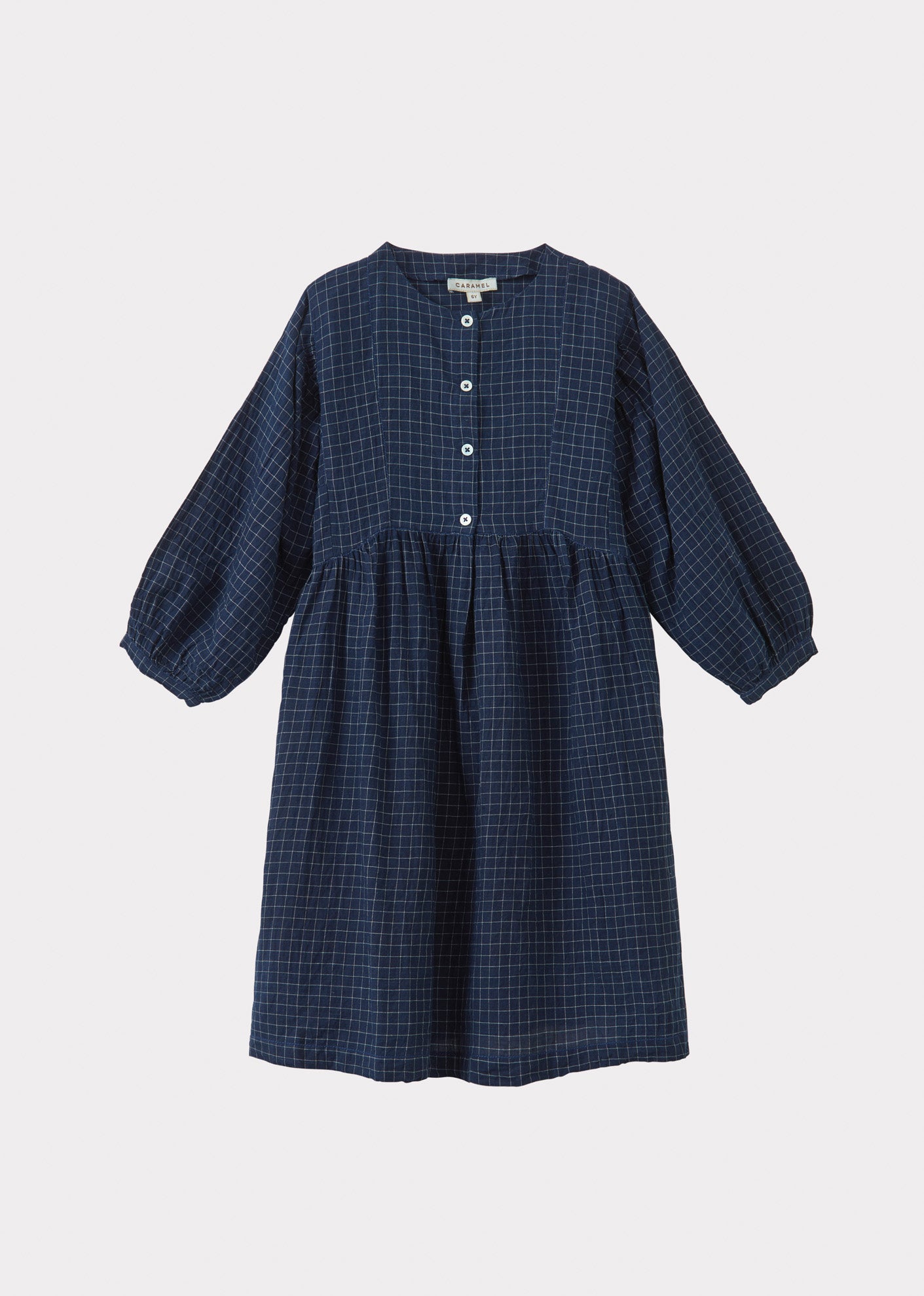 YARROW DRESS - NAVY YARD DYED CHECK