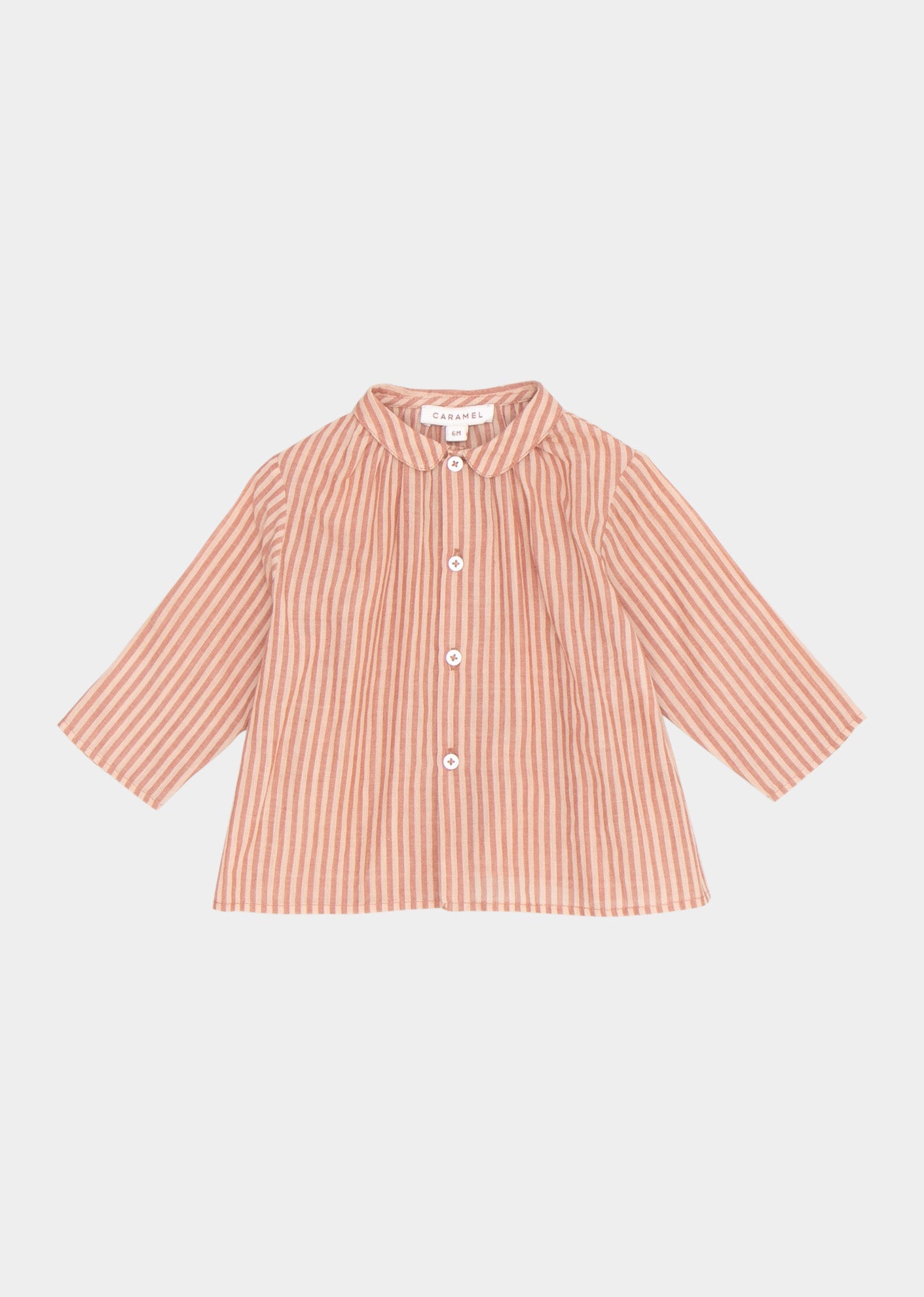 ALOE BABY SHIRT - DUSTY ROSE STRIPE