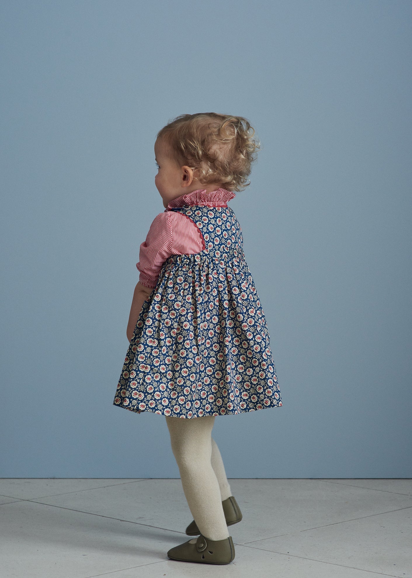 Jupiter Baby Dress, Navy Flower