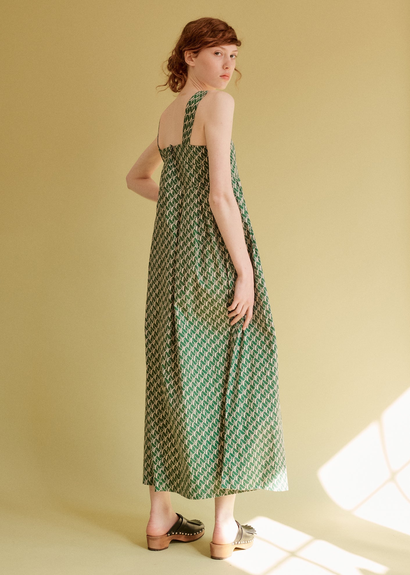 WOMAN SUMMER DRESS - EMERALD GEO PRINT