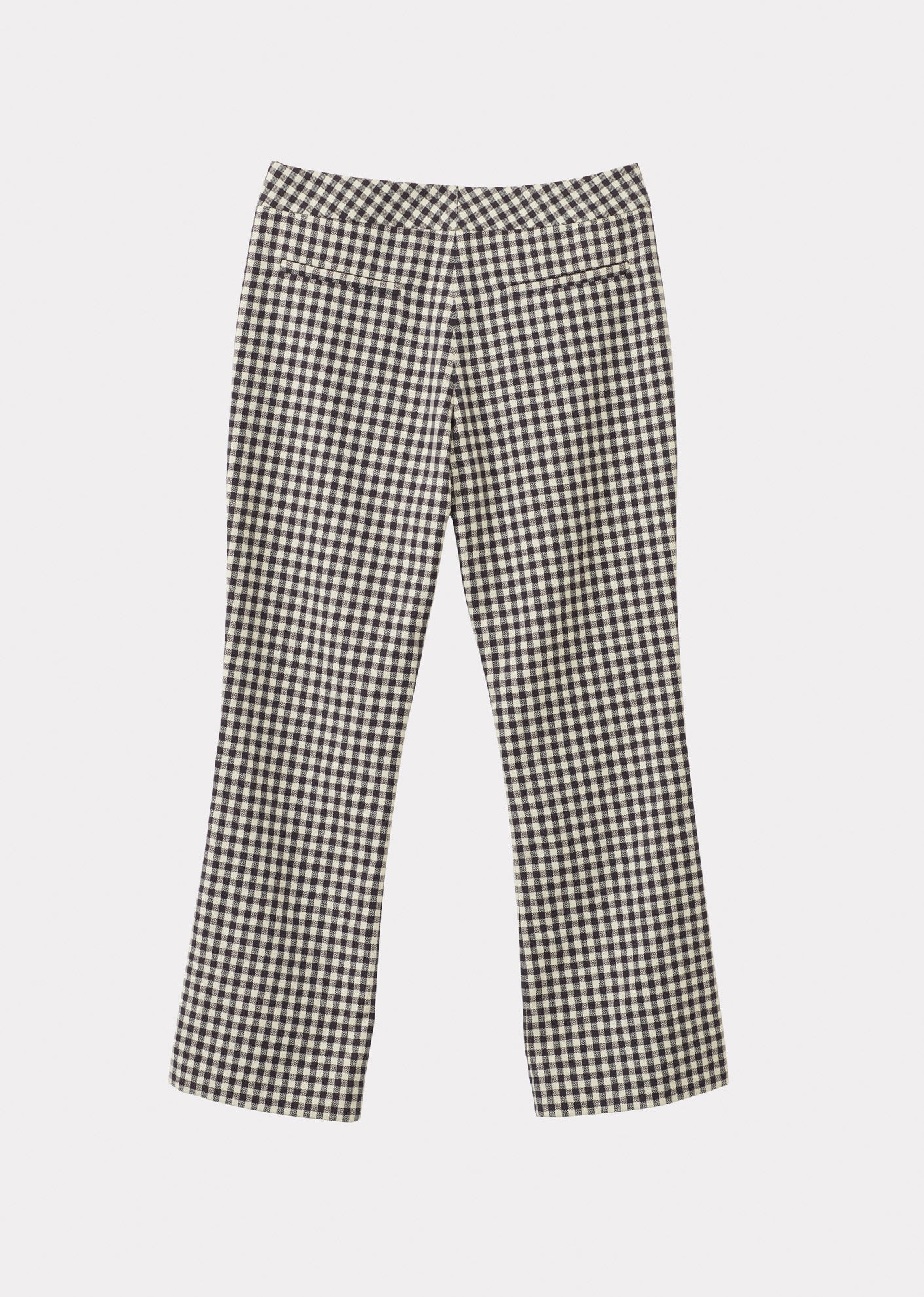 CARAMEL FLARED TROUSER - NAVY CHECK