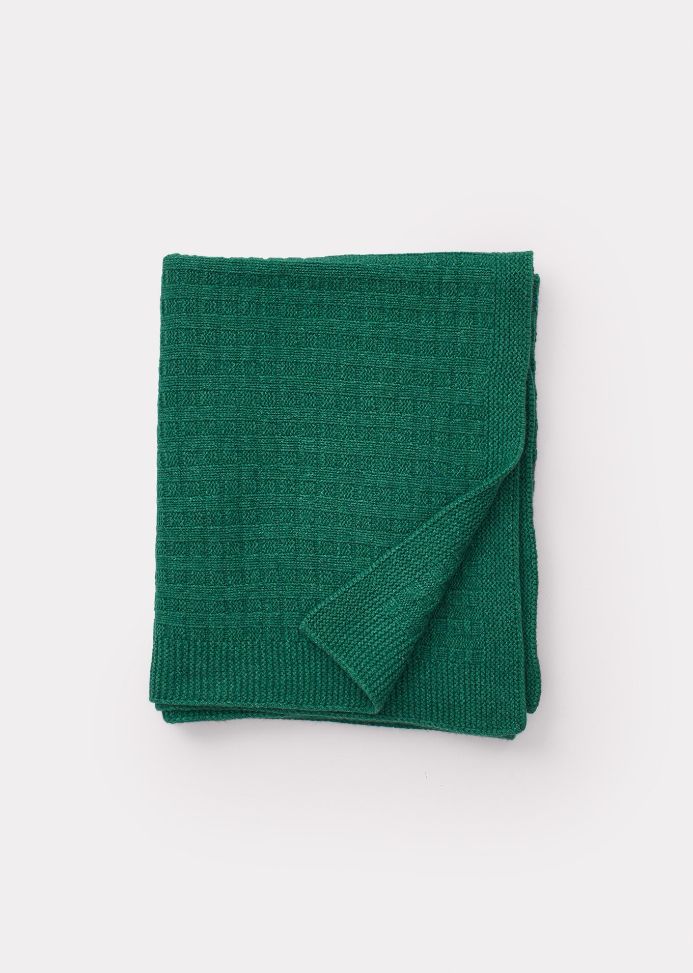 LARGE KNIT BLANKET SEA GREEN 