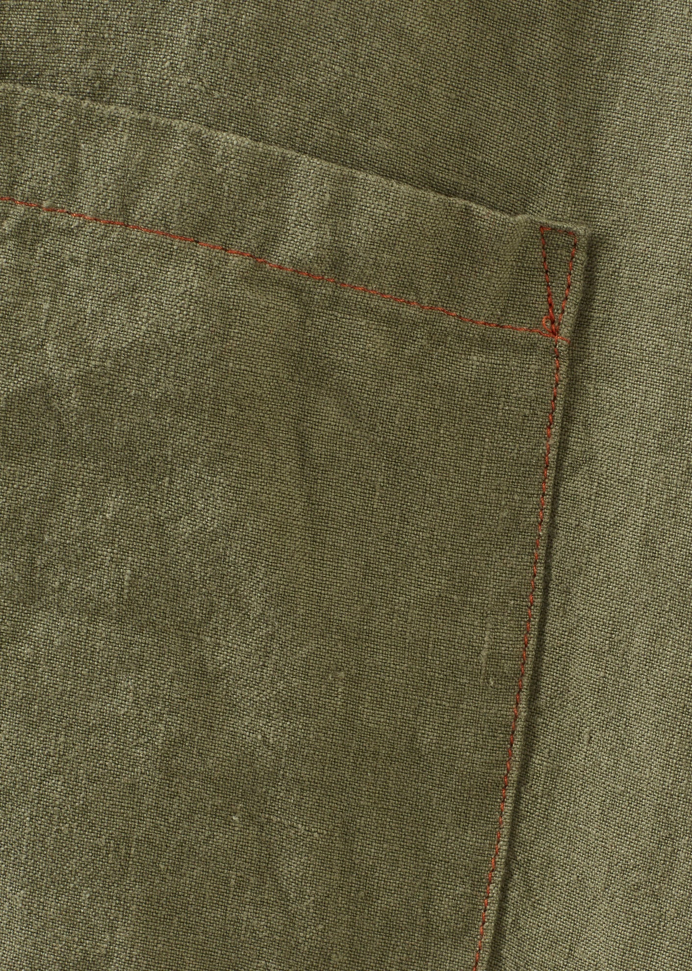 LINEN APRON KHAKI GREEN