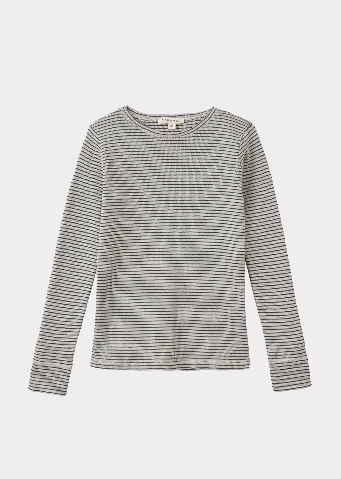 KISHON TOP - PEBBLE/NAVY STRIPE