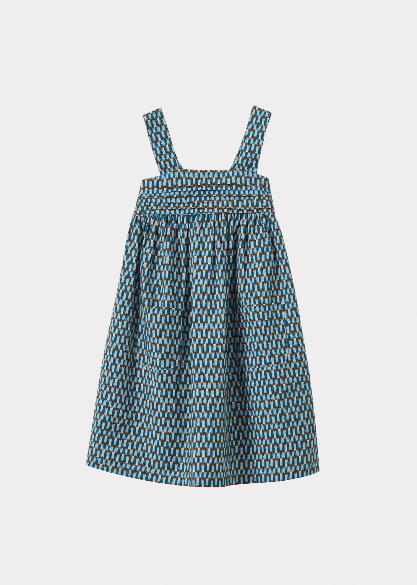 ABELIA DRESS - BLUE GEO PRINT