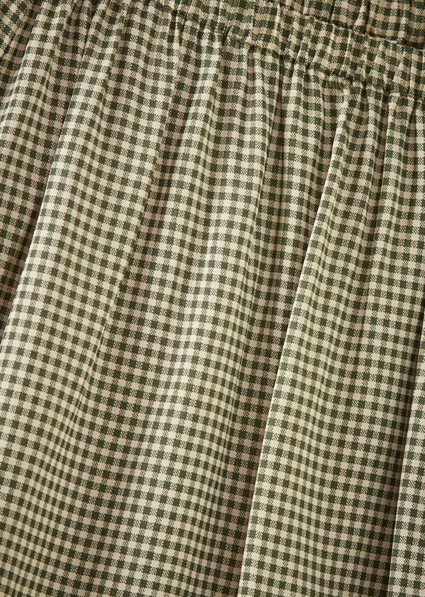 WOMAN FRILL SKIRT - GREEN GINGHAM MICROCHECK