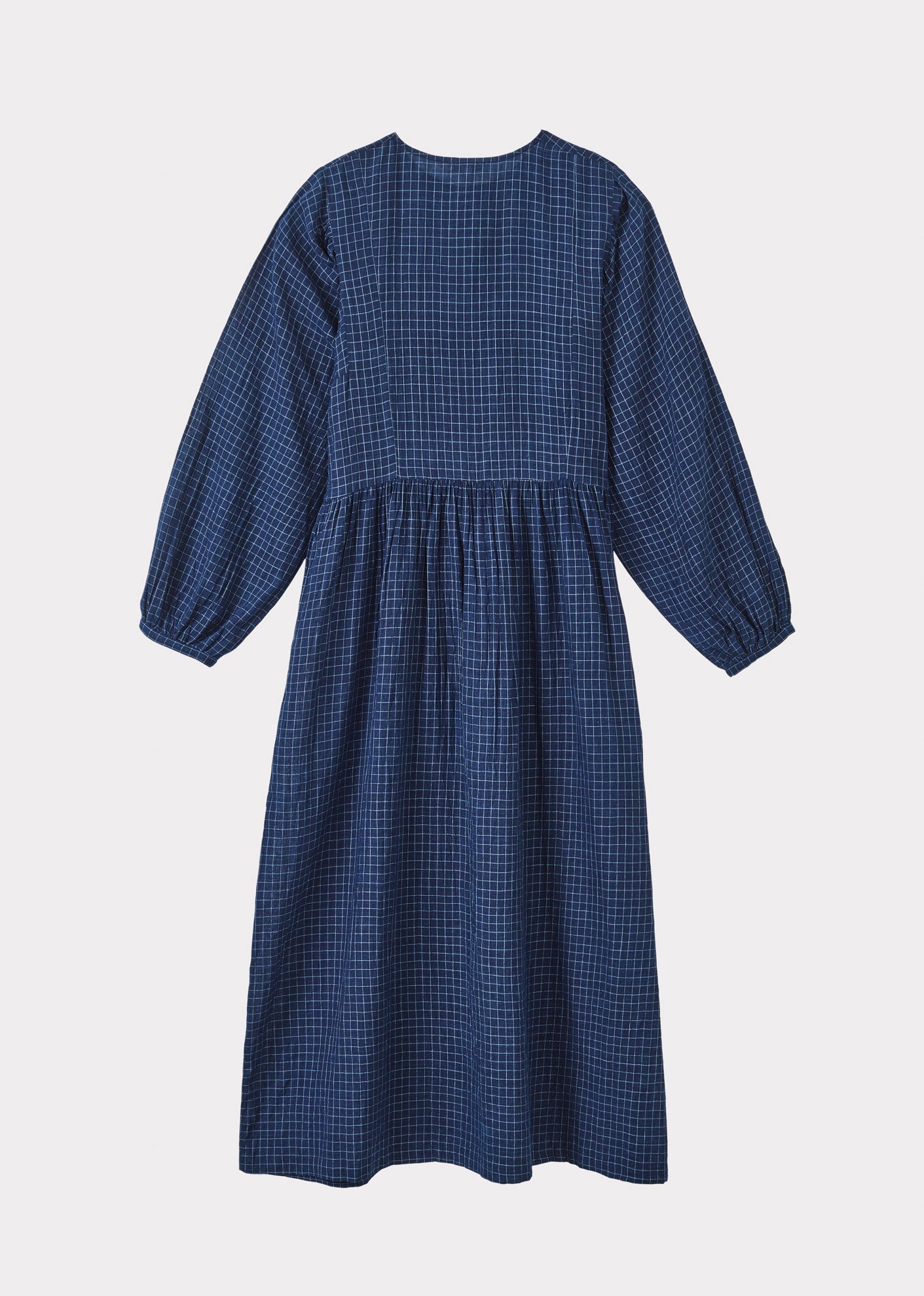 YARROW DRESS - NAVY YARD DYED CHECK