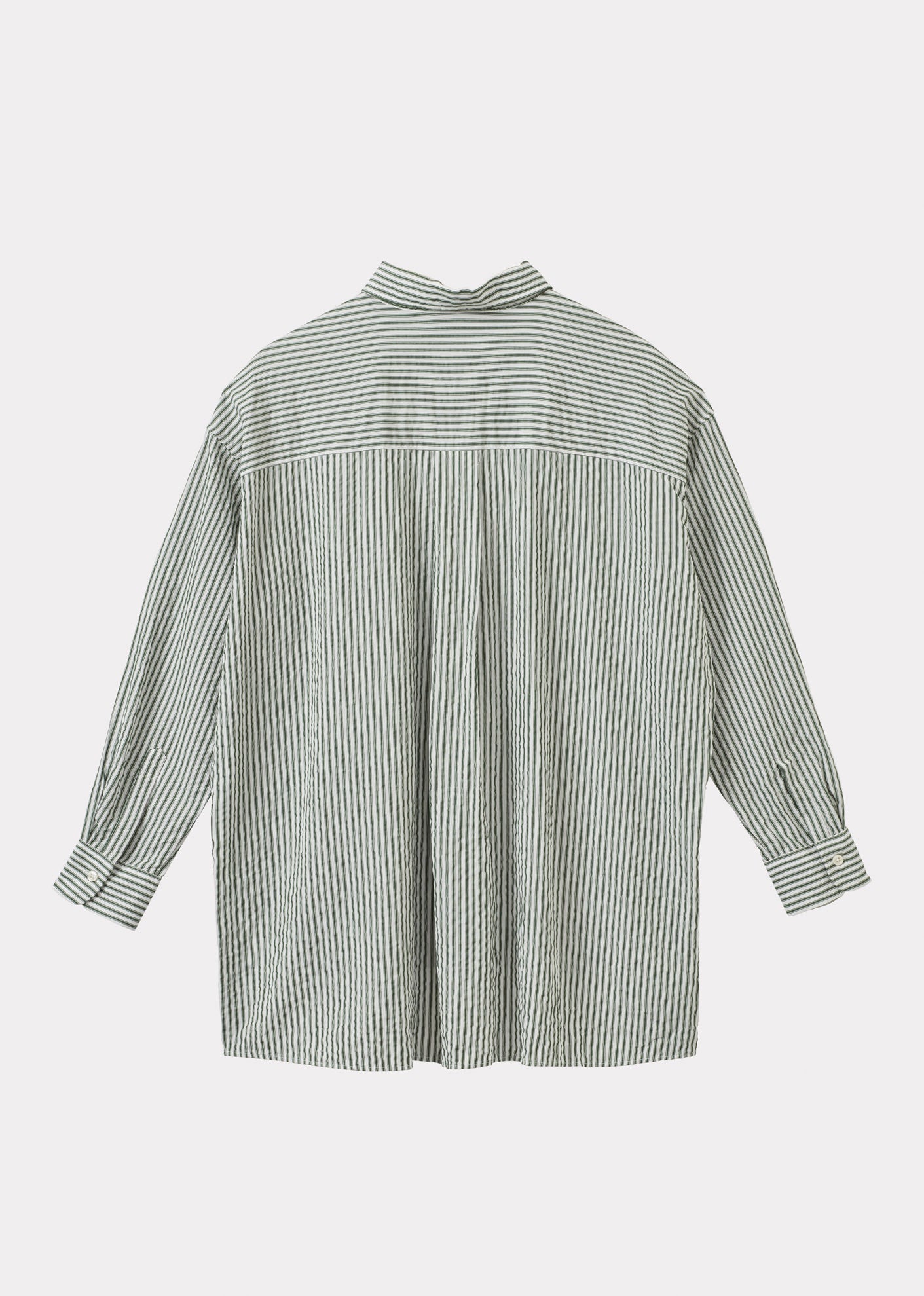 WOMAN A-LINE SHIRT - GREEN STRIPE