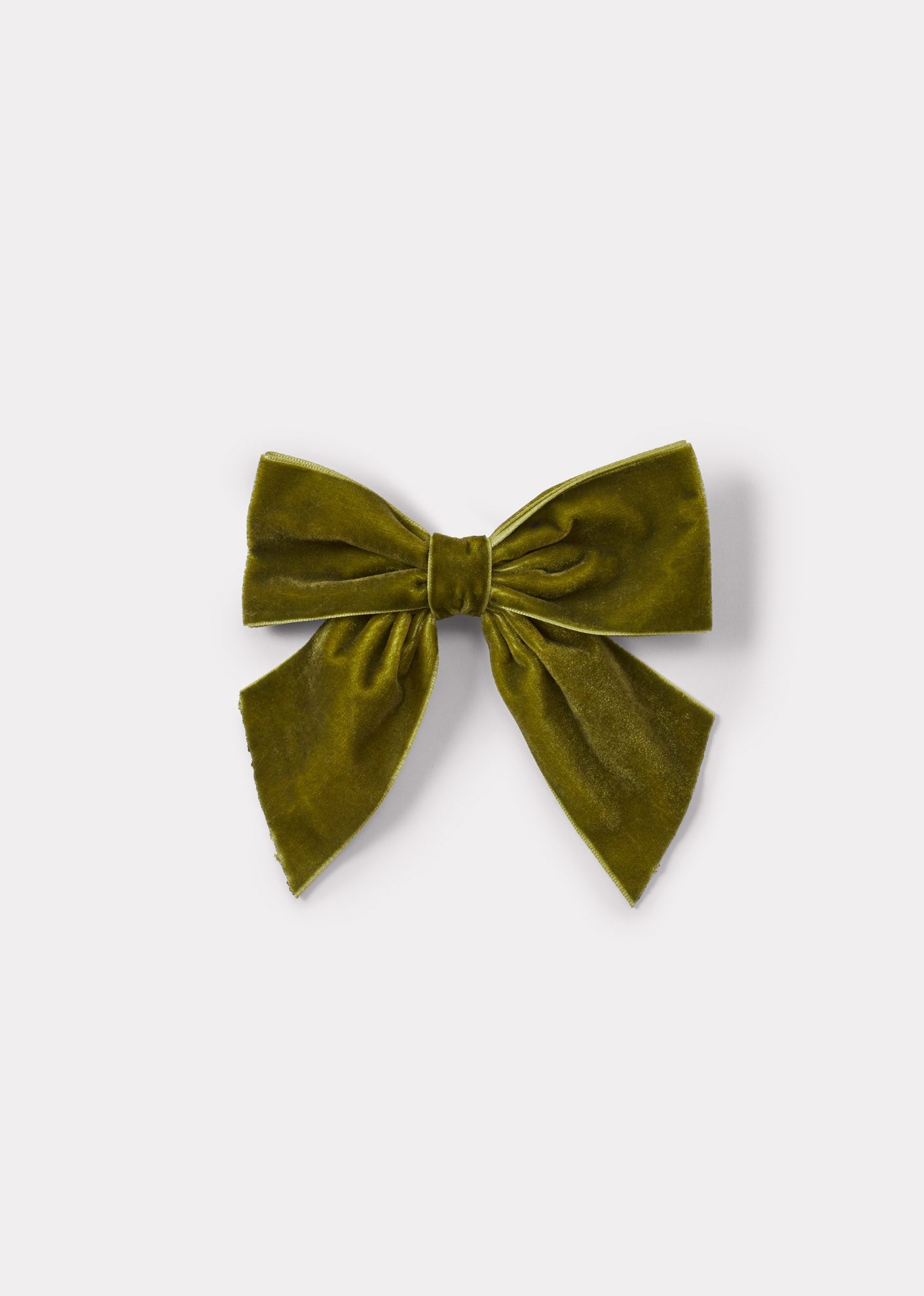 VELVET BOW PARTY HAIRCLIP - OLIVE