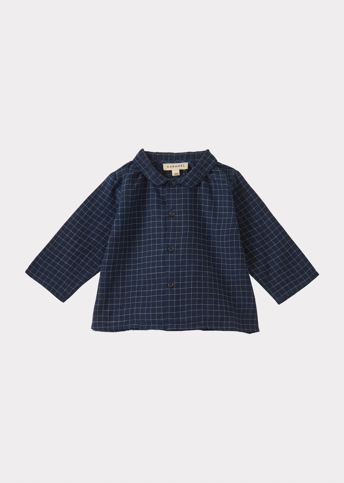 ALOE BABY SHIRT - NAVY YARN DYED CHECK