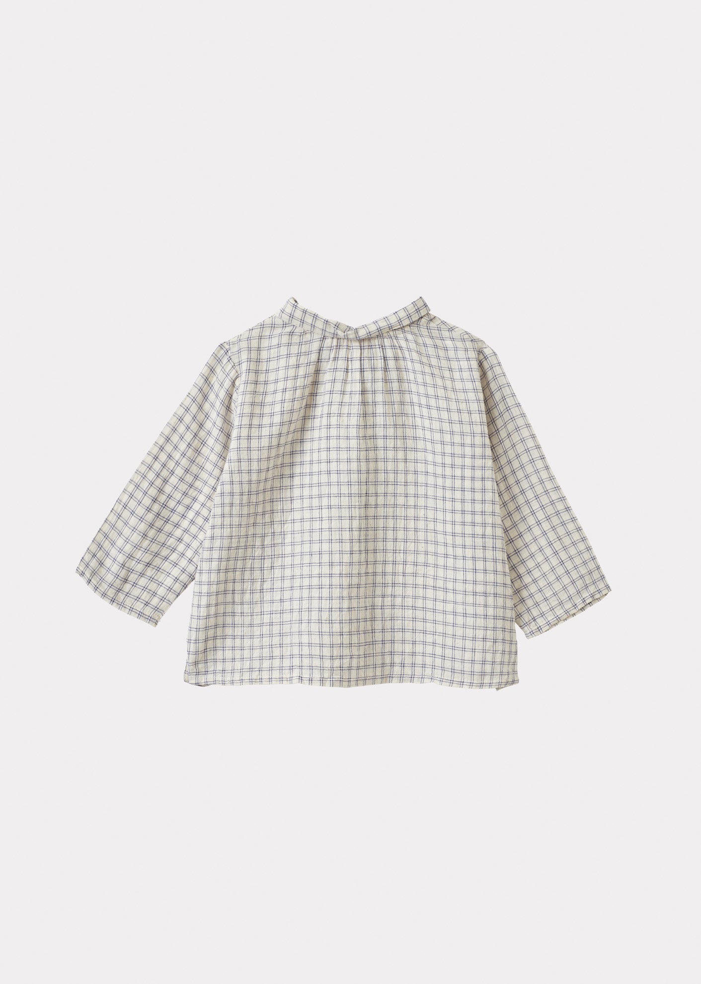 ALOE BABY SHIRT - WHITE/NAVY CHECK