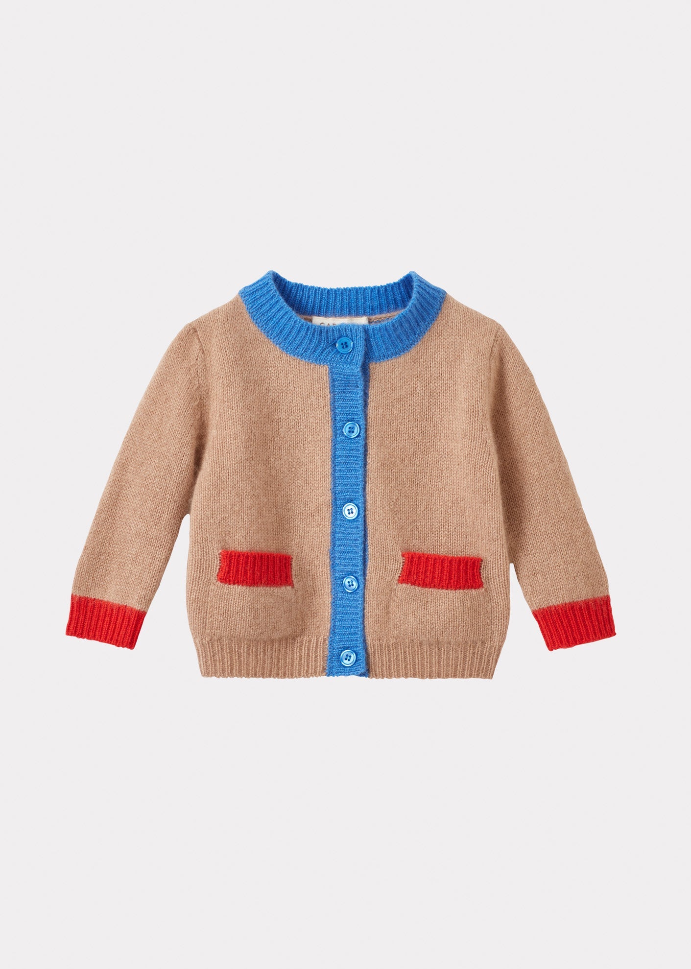 ANISE BABY CARDIGAN - CAMEL/BLUE