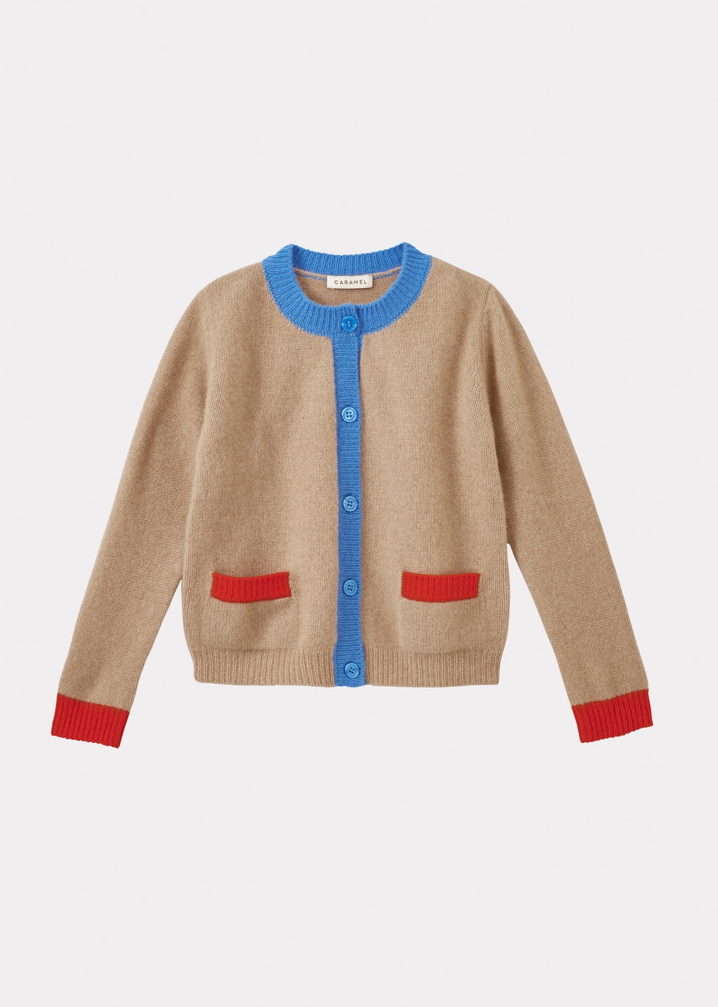 ANISE CARDIGAN - CAMEL/BLUE