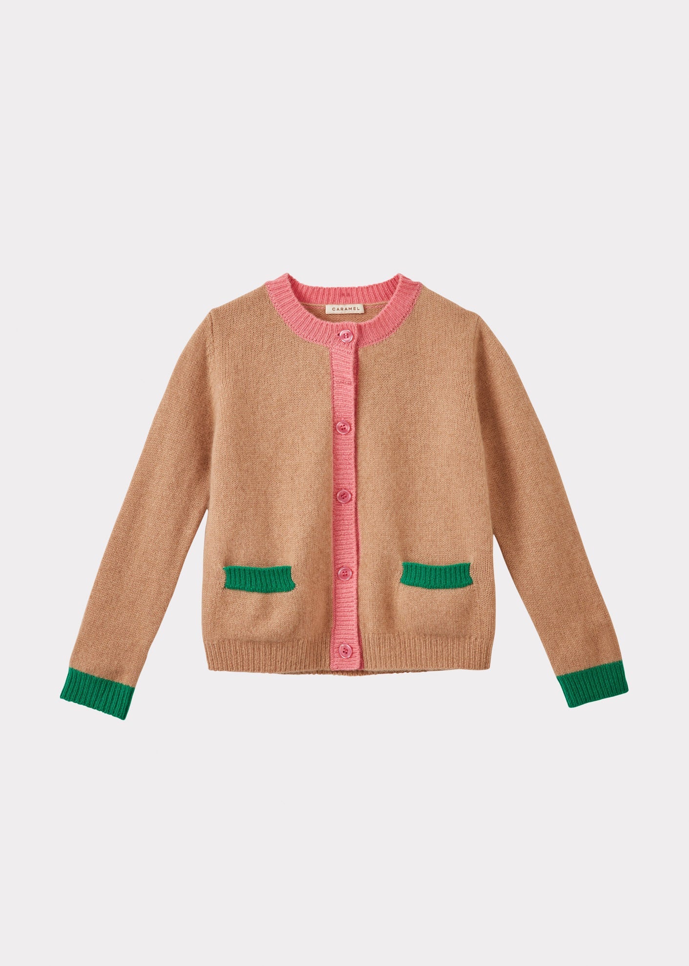 ANISE CARDIGAN- CAMEL/PINK