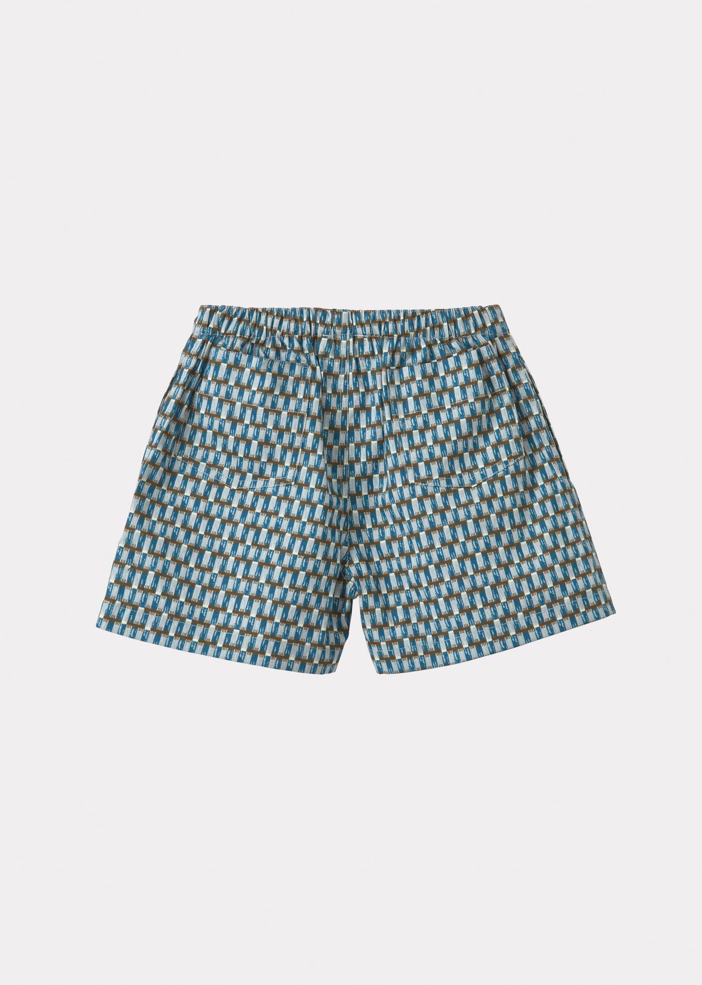 APIUM SHORTS  - BLUE GEO PRINT