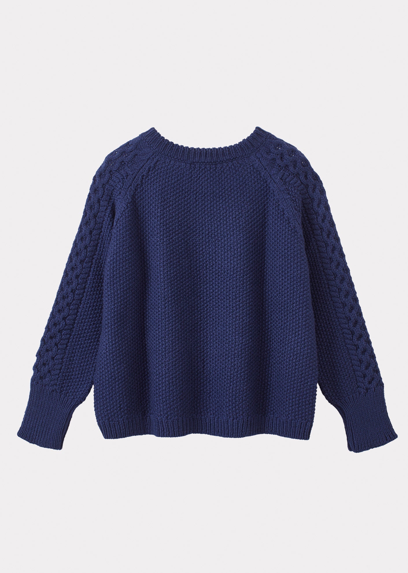 ARAN WOMENS JUMPER - DENIM BLUE 2