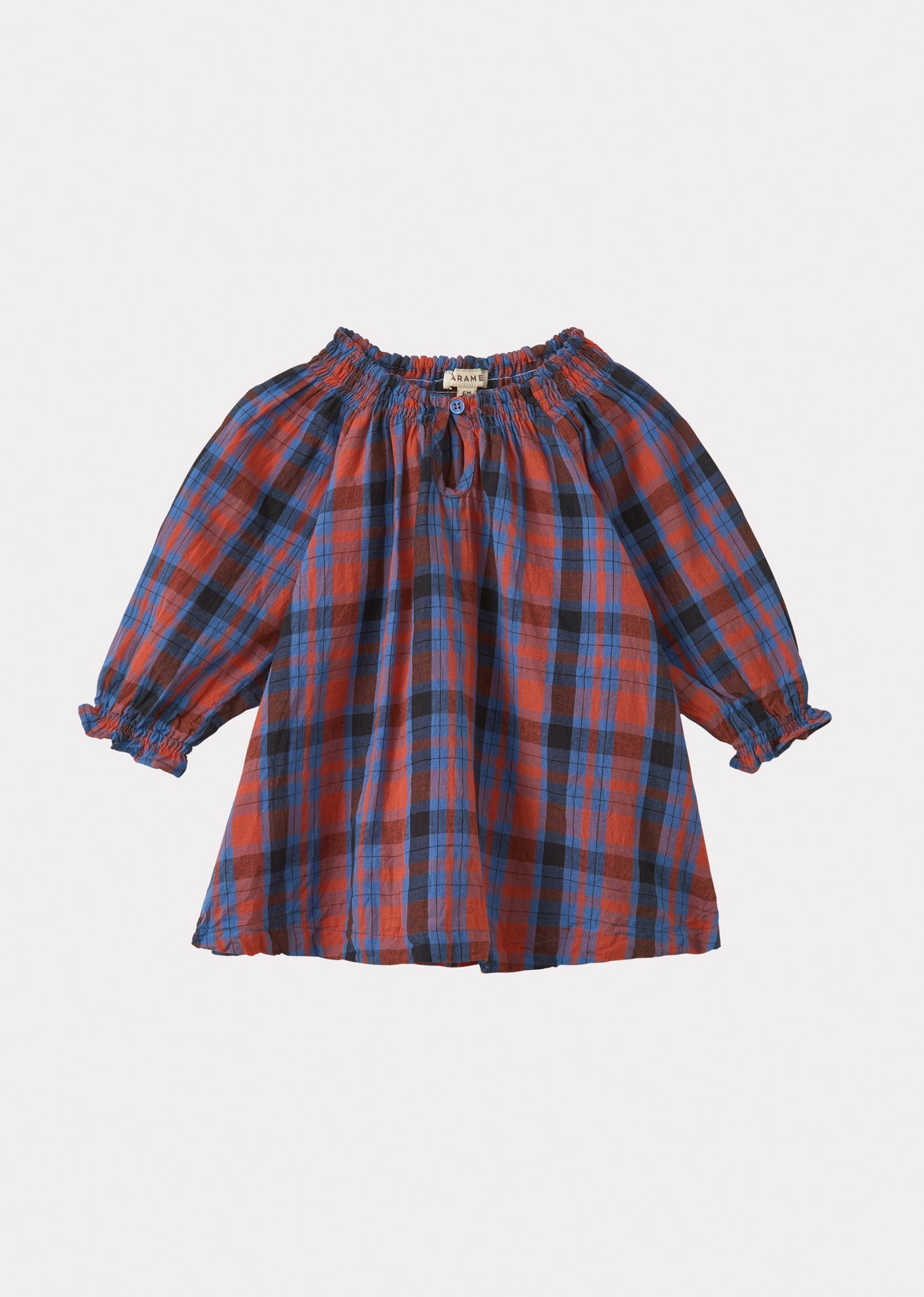 AROWANA BABY DRESS - RED/BLUE TARTAN