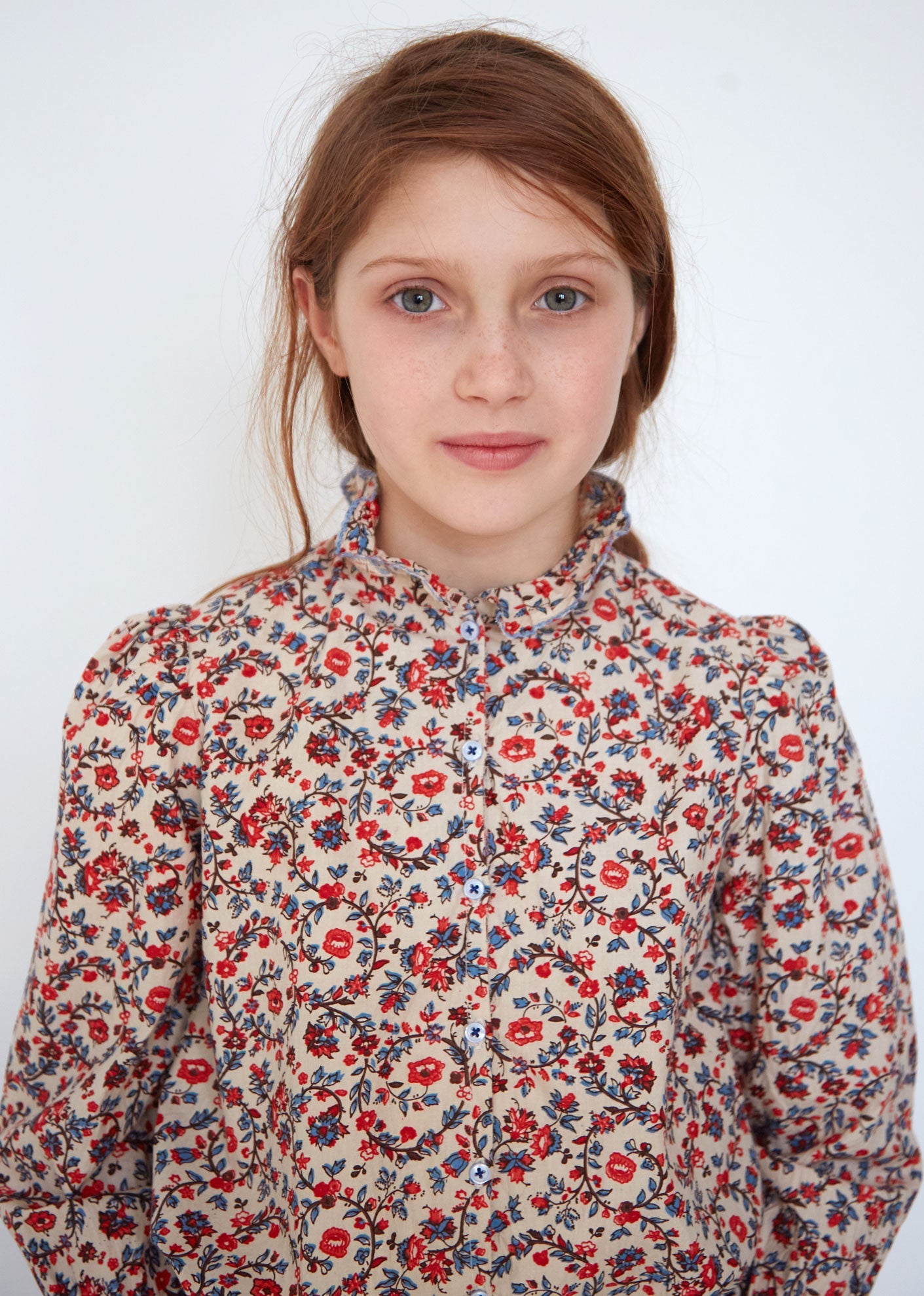 MADISON GIRL BLOUSE - CREAM FLORAL