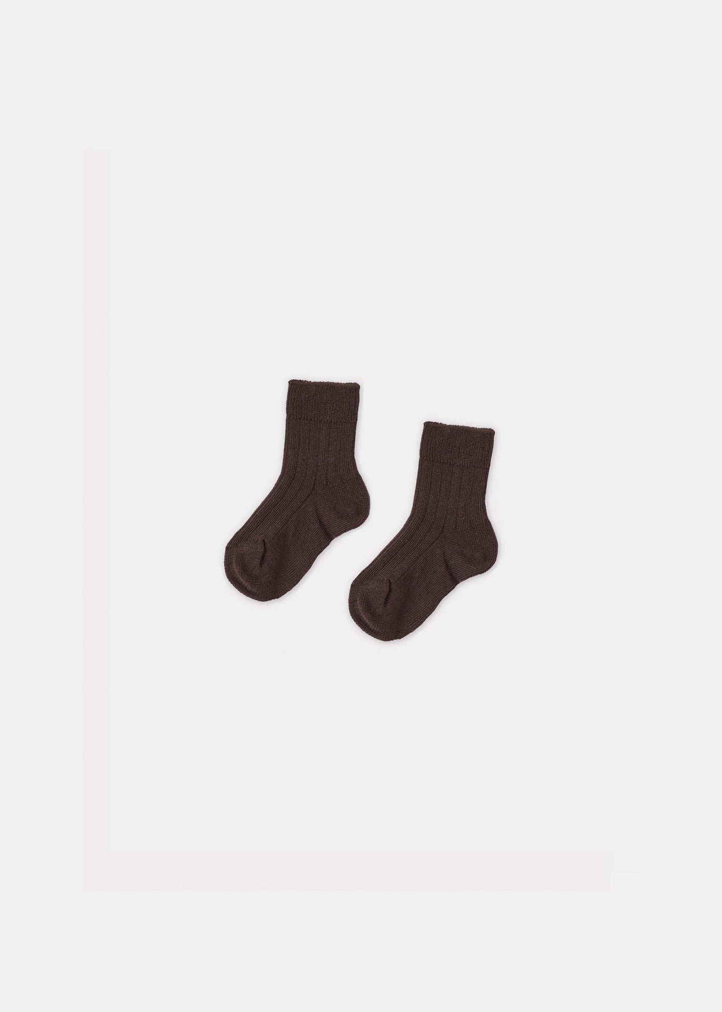 BABY RIB ANKLE SOCKS - CHOCOLATE