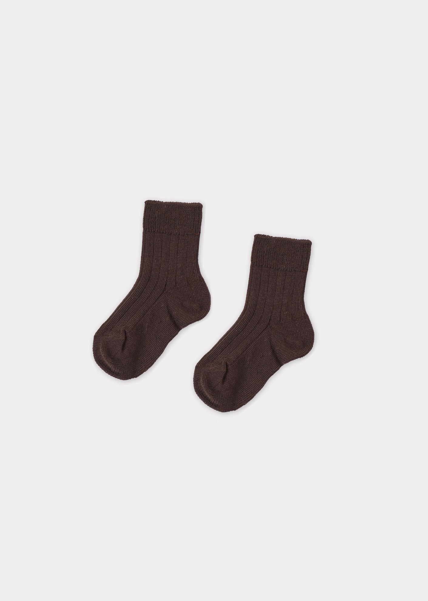 RIB ANKLE SOCKS - CHOCOLATE 