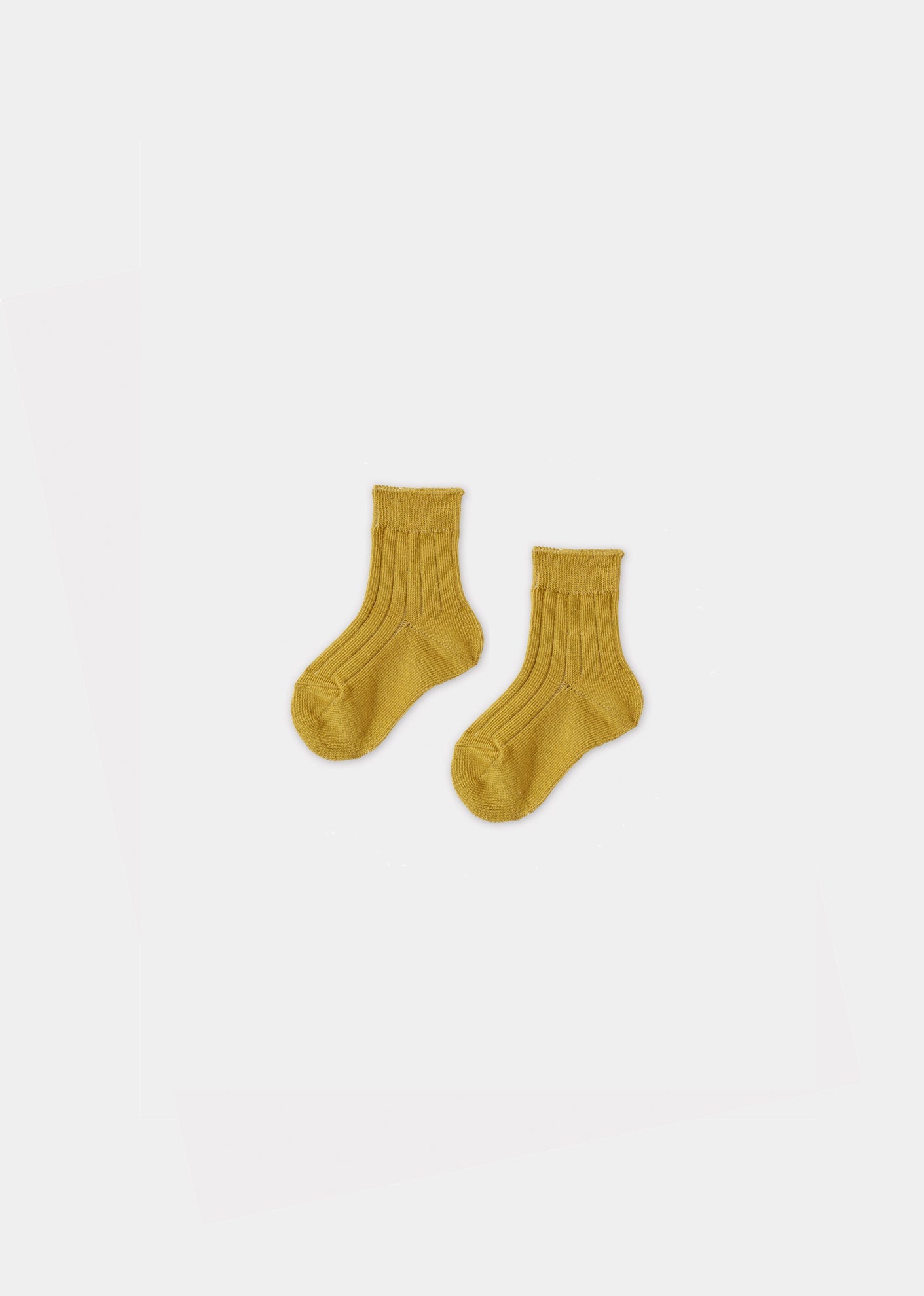 BABY RIB ANKLE SOCKS - MUSTARD