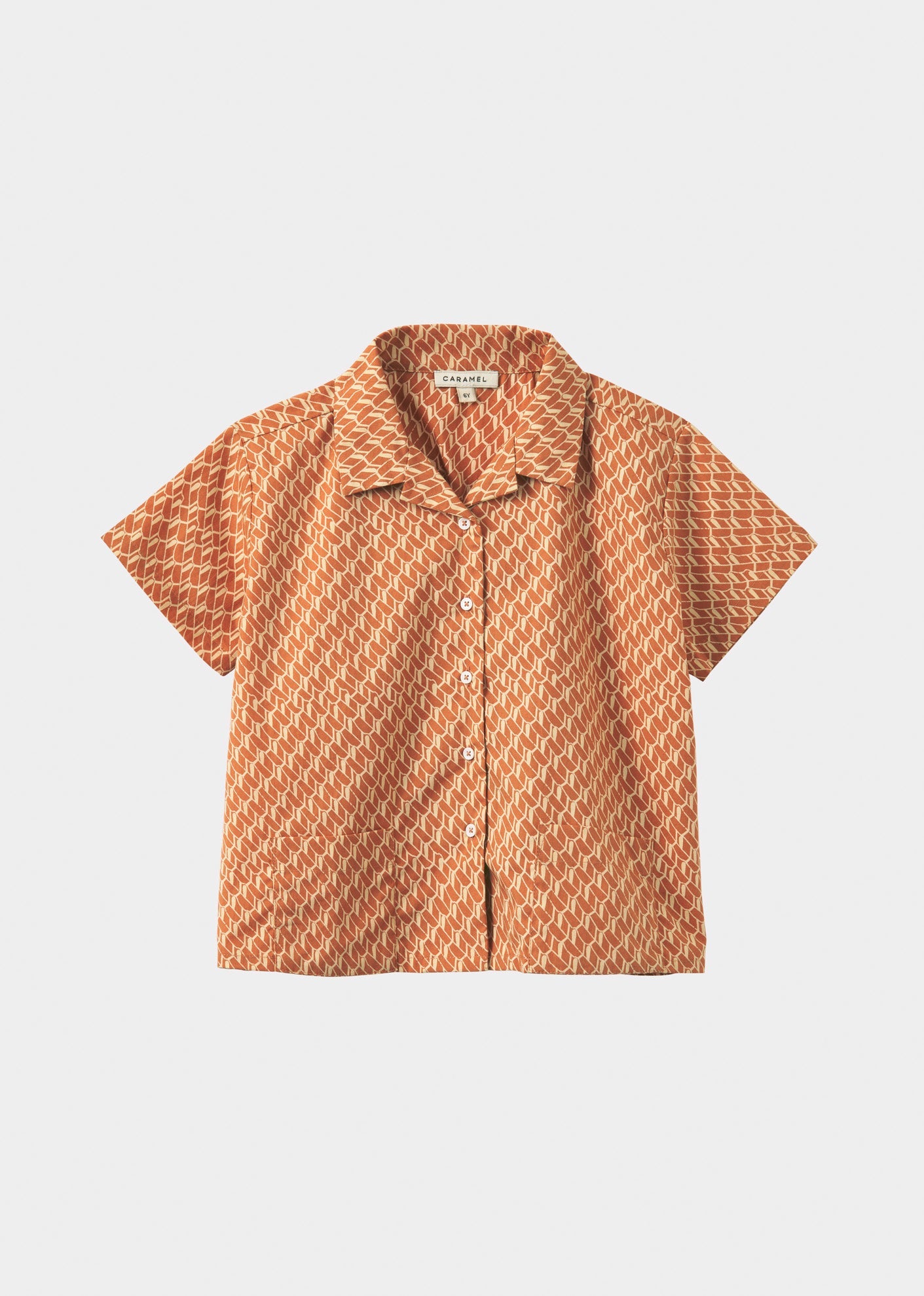 BAMBOO SHIRT TEEN - APRICOT GEO PRINT