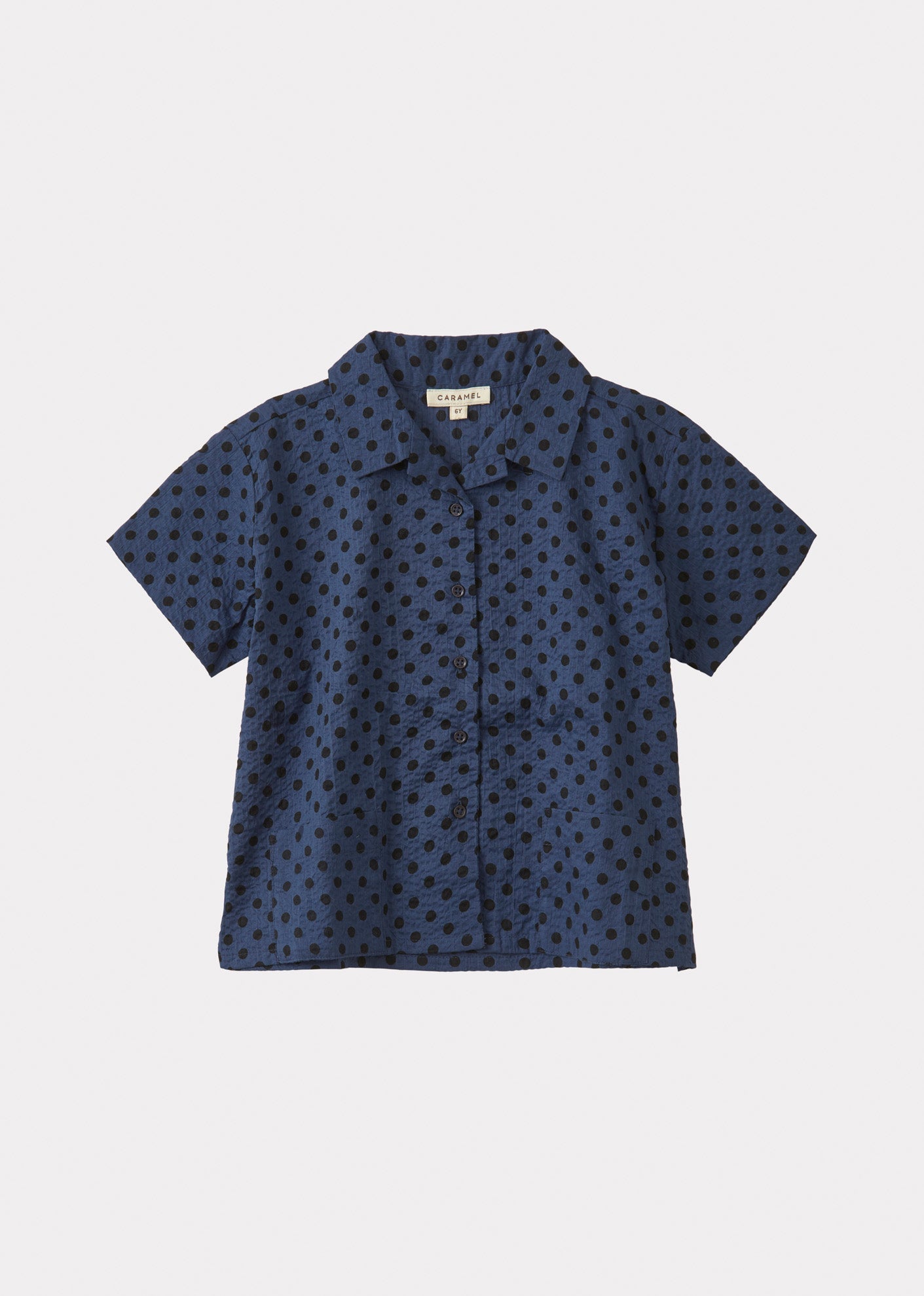 BAMBOO SHIRT -BLACK POLKA DOT