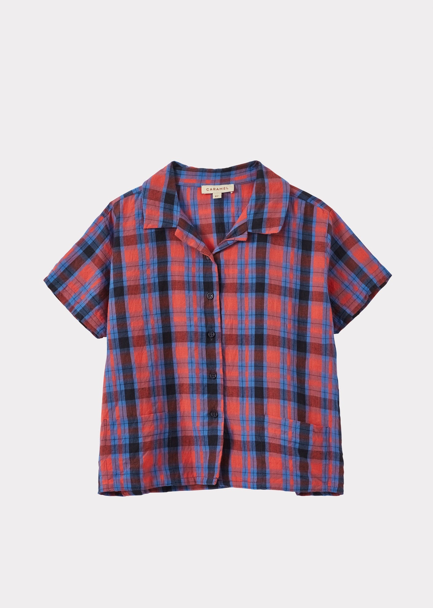 BAMBOO SHIRT TEEN - RED/BLUE TARTAN