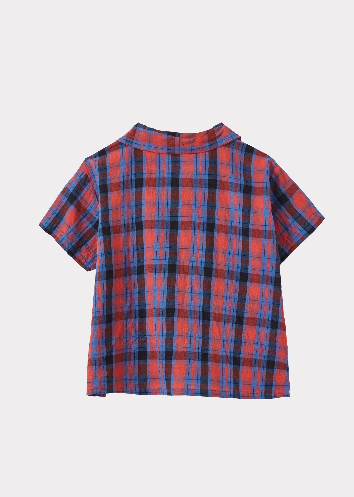 BAMBOO SHIRT TEEN - RED/BLUE TARTAN