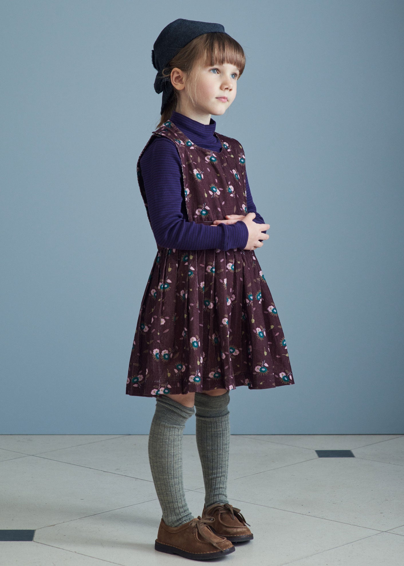 JUPITER CHILD DRESS - BROWN THISTLE PRINT