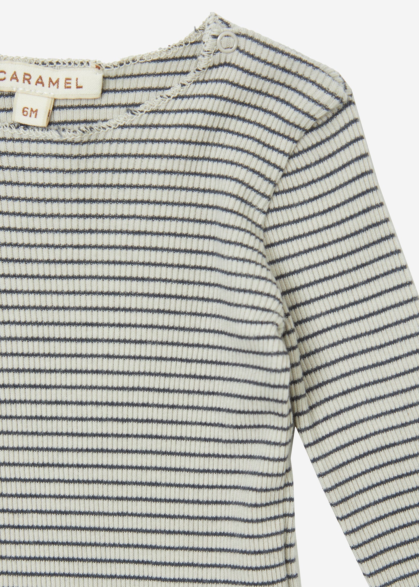 HANAU BABY ROMPER - PEBBLE/NAVY STRIPE