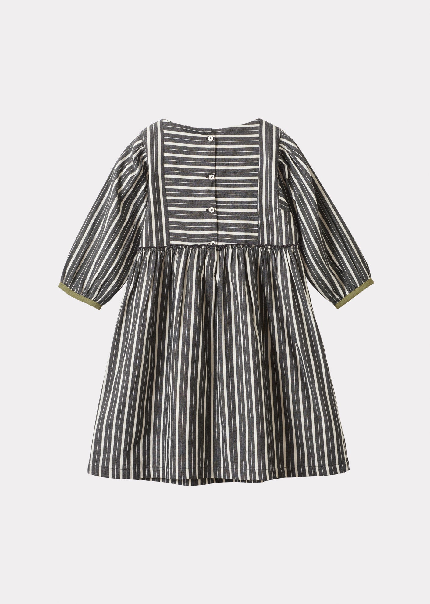 CELESTE GIRL DRESS - GREY STRIPE 2