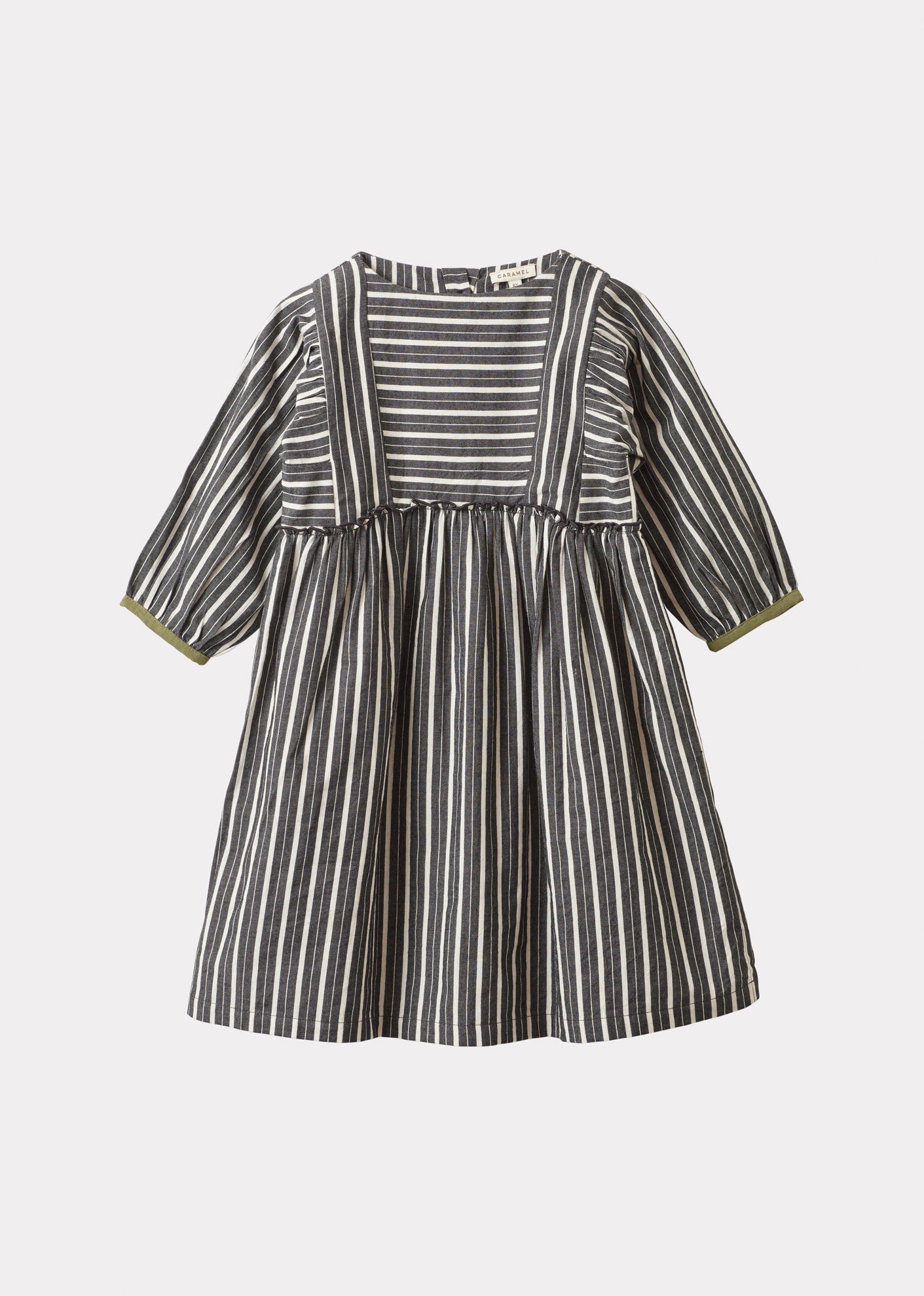 CELESTE GIRL DRESS - GREY STRIPE 1