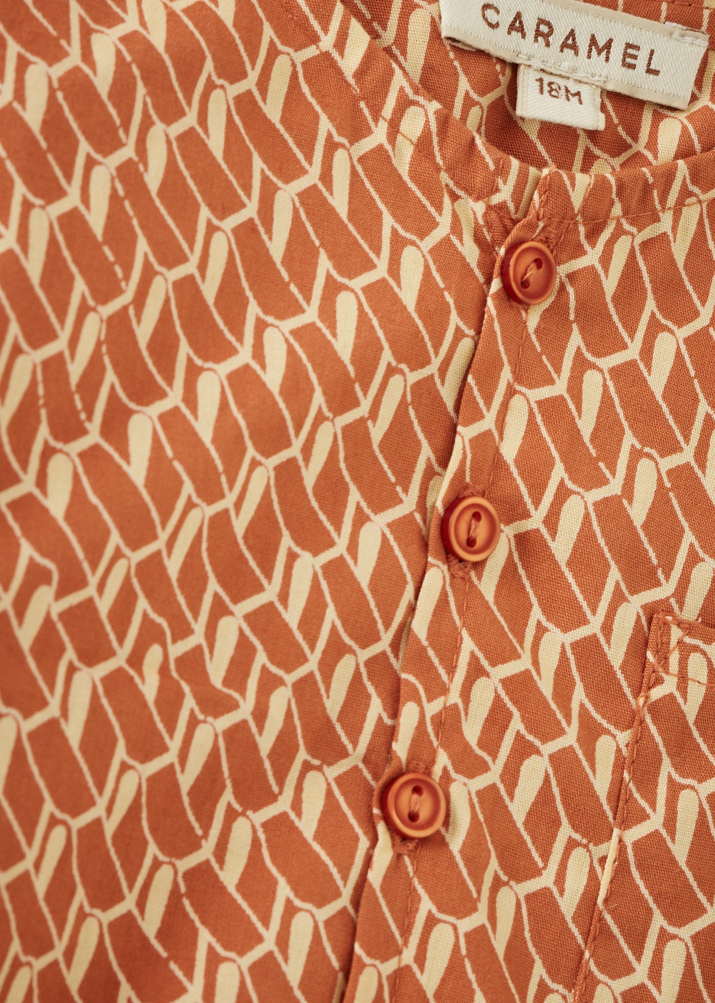 CHARD BABY SHIRT - APRICOT GEO PRINT