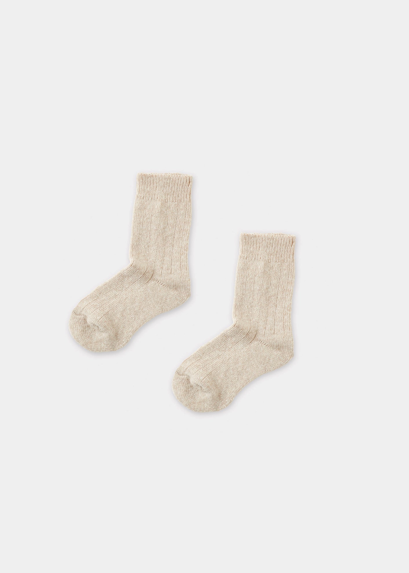 CHILD RIB ANKLE SOCKS - BEIGE (cream)