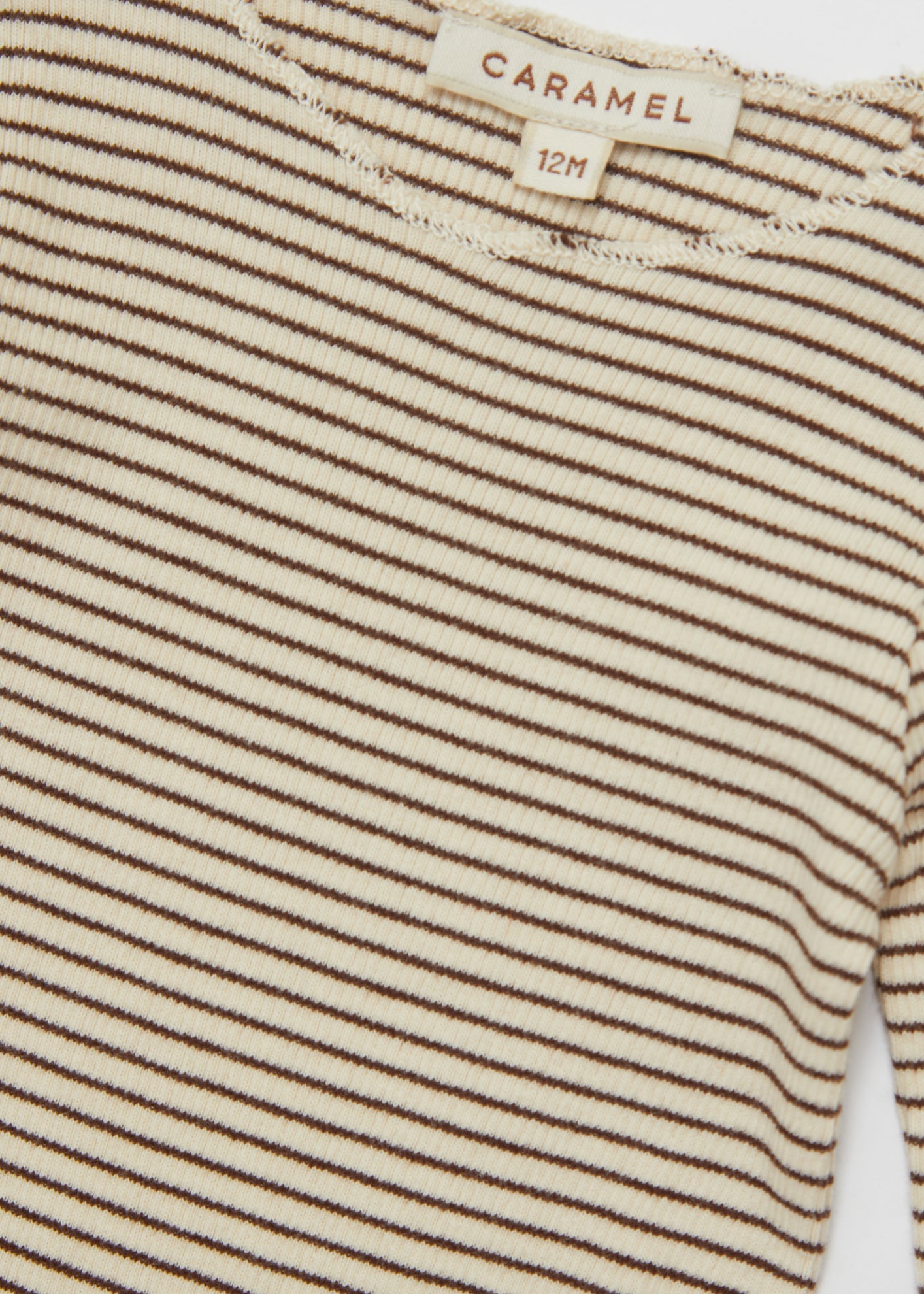 HANAU BABY ROMPER - CREAM/CHOCOLATE STRIPE