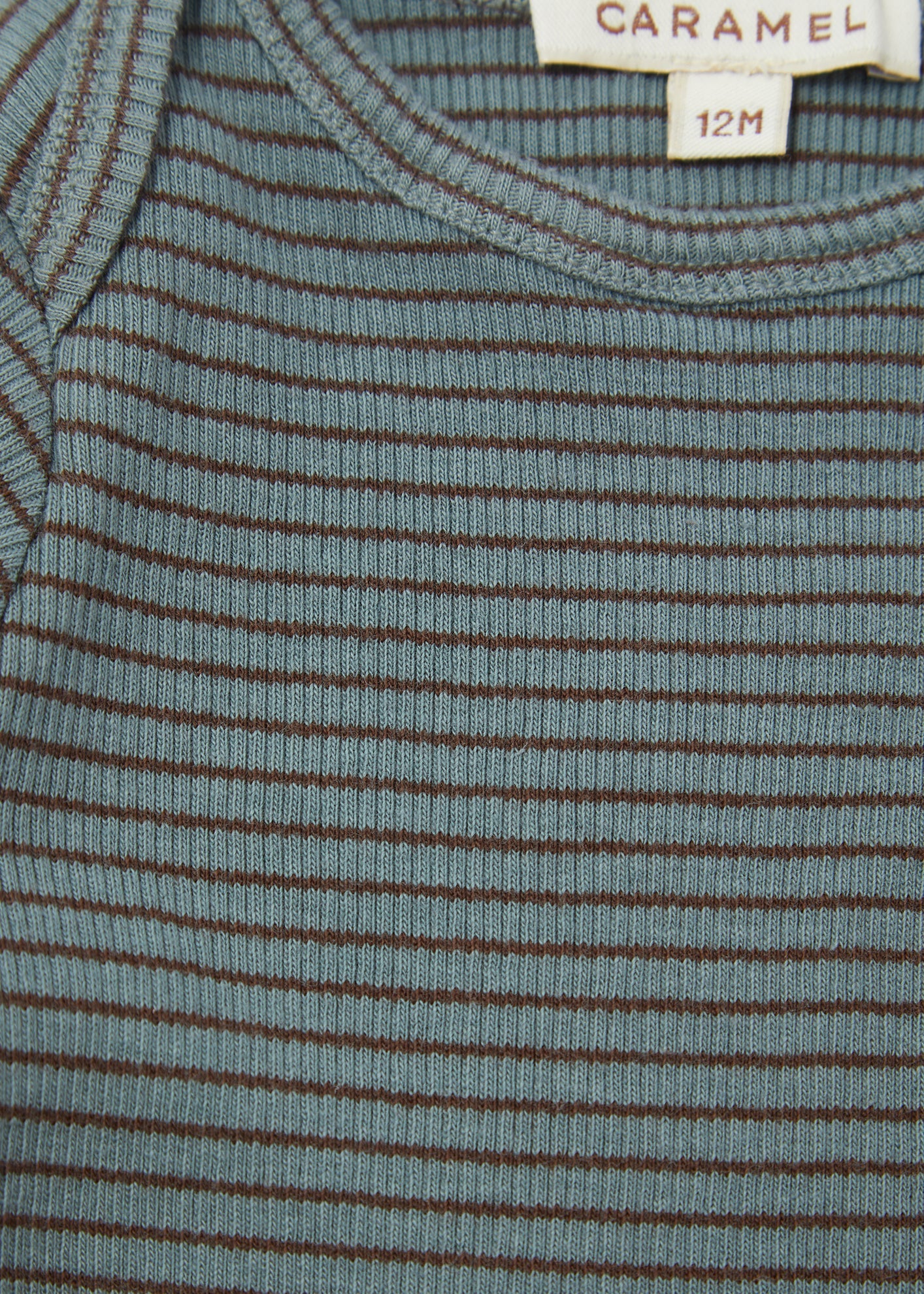 KISHON BABY TOP - SPRUCE/CHOCOLATE STRIPE