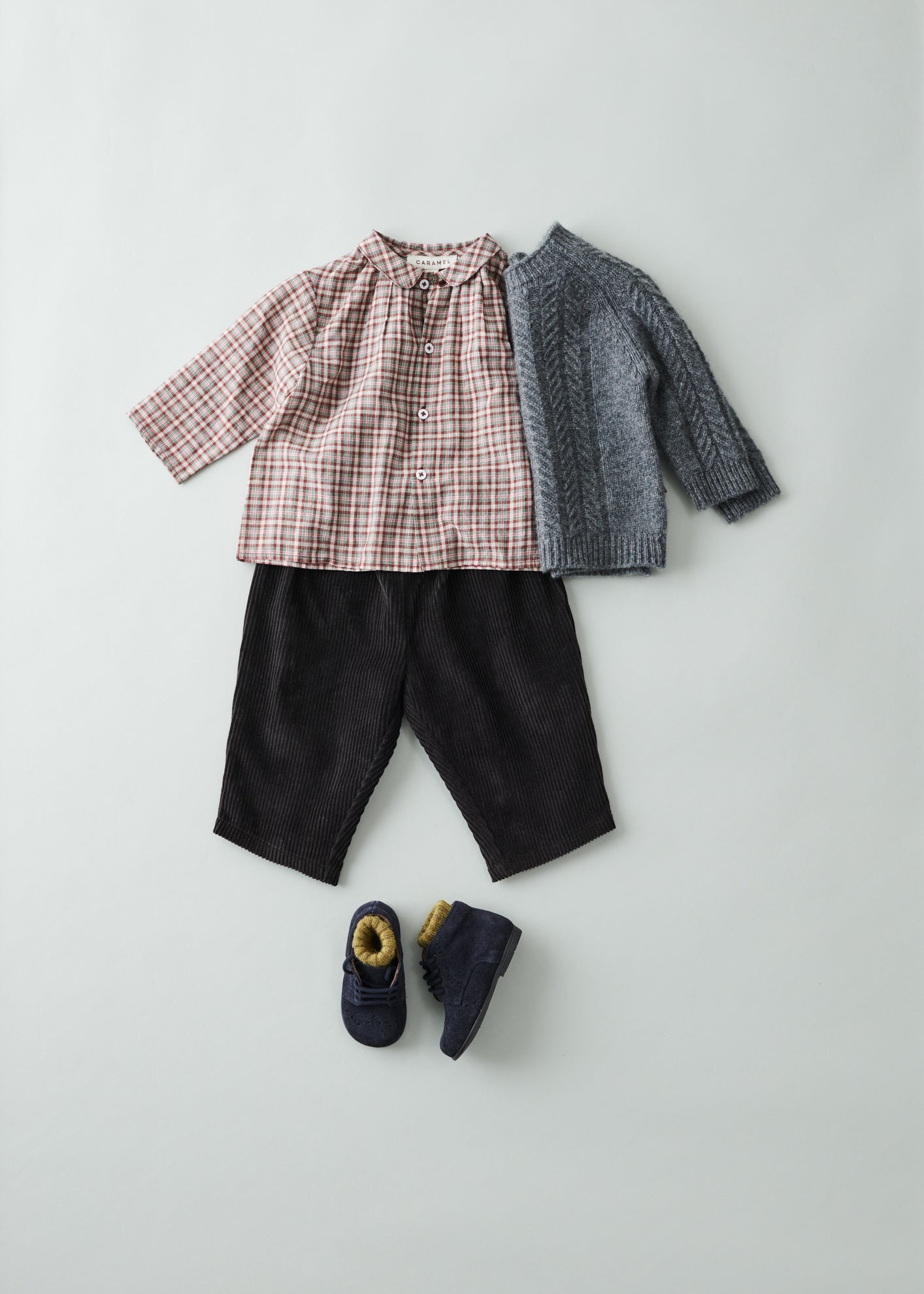 ALOE BABY SHIRT - BURGUNDY CHECK 2