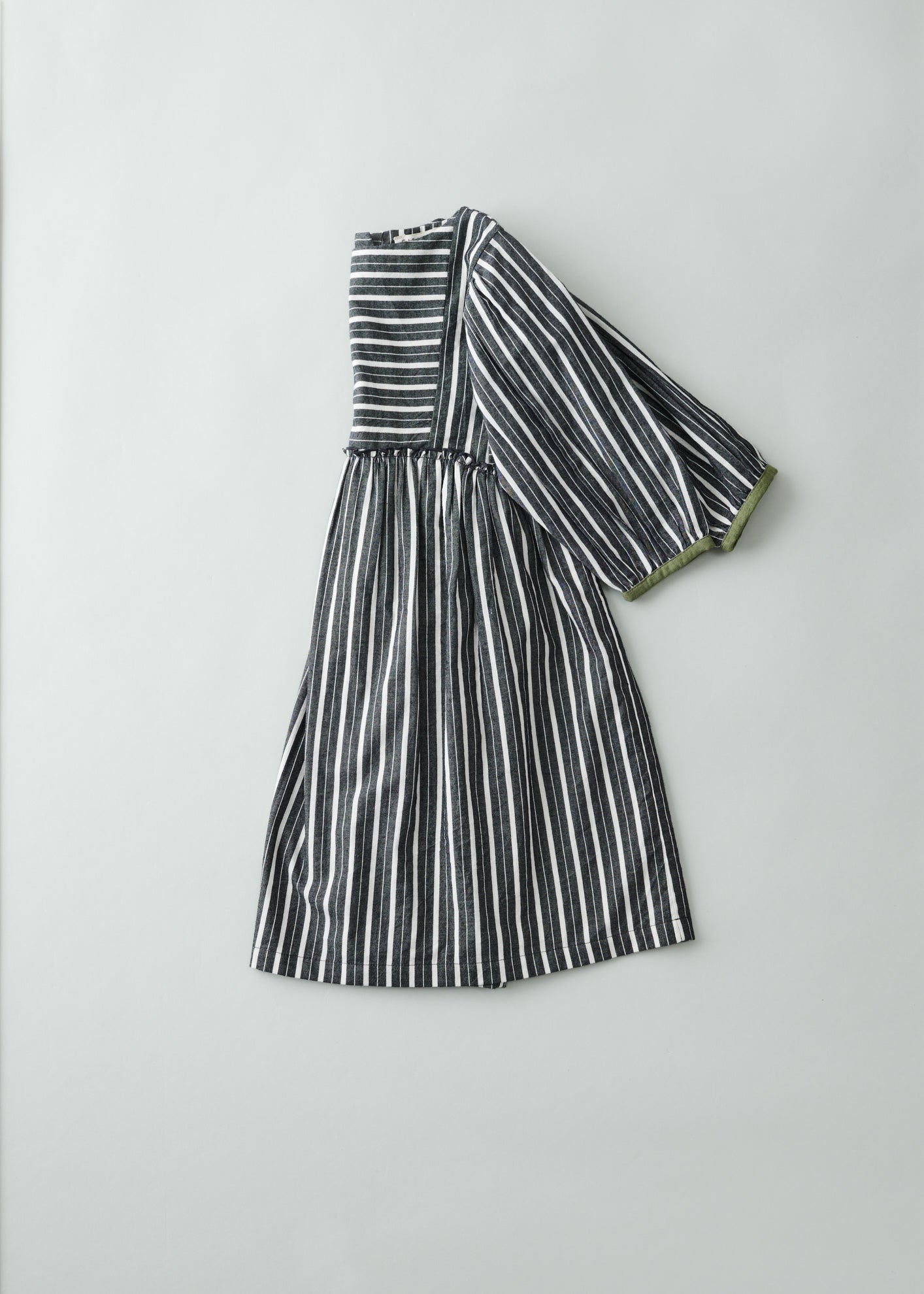 CELESTE GIRL DRESS - GREY STRIPE 5