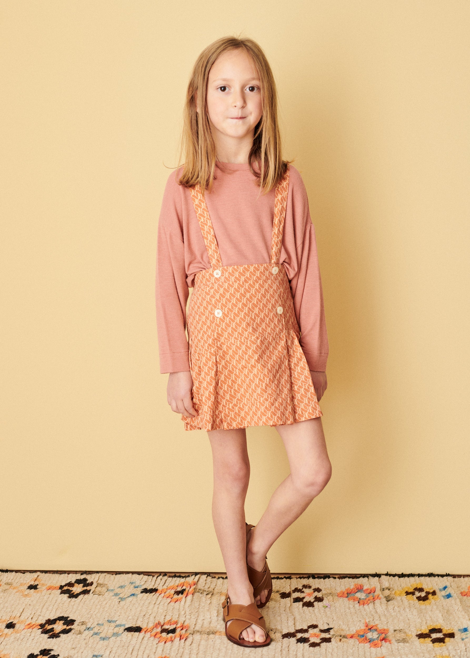 HEDERA SKIRT - APRICOT GEO PRINT