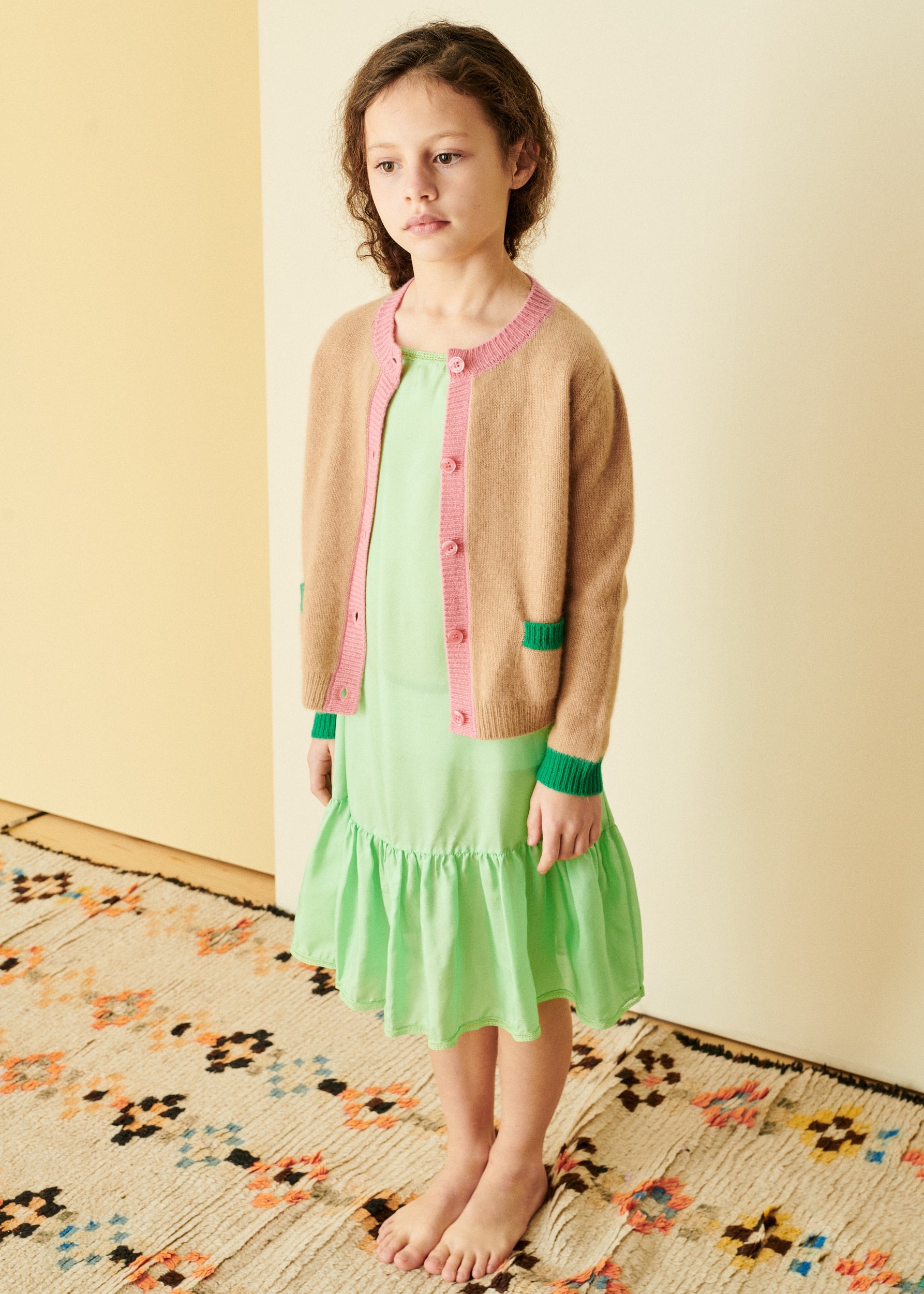 ANISE CARDIGAN- CAMEL/PINK